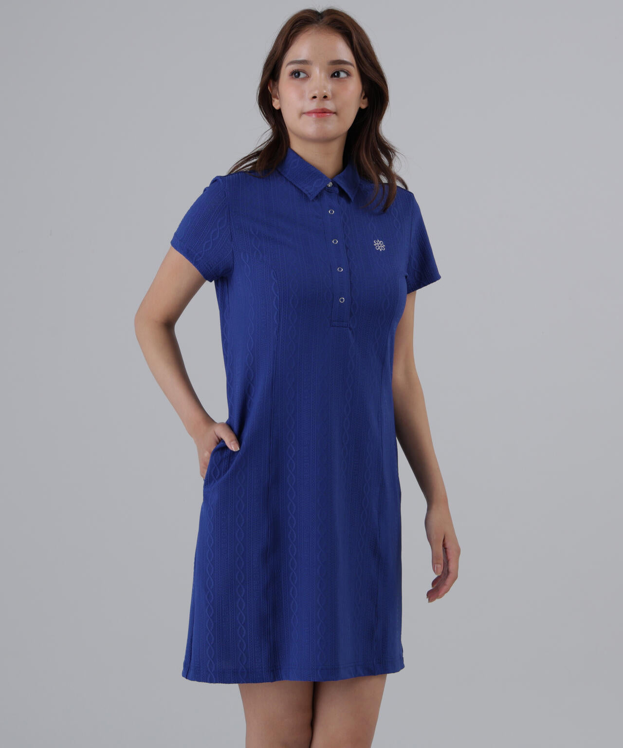 縄柄リンクス半袖ワンピース (WOMENS)