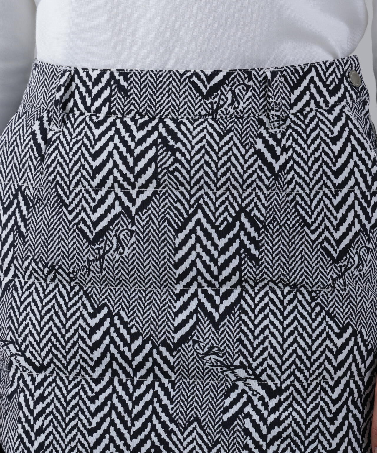 ヘリンボーンプリント中綿キルトスカート (WOMENS)