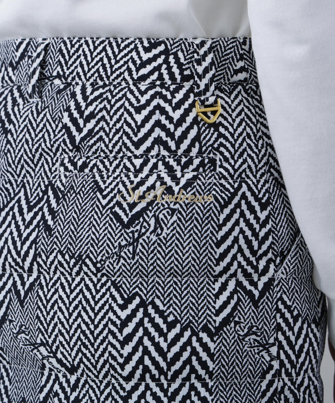 ヘリンボーンプリント中綿キルトスカート (WOMENS)