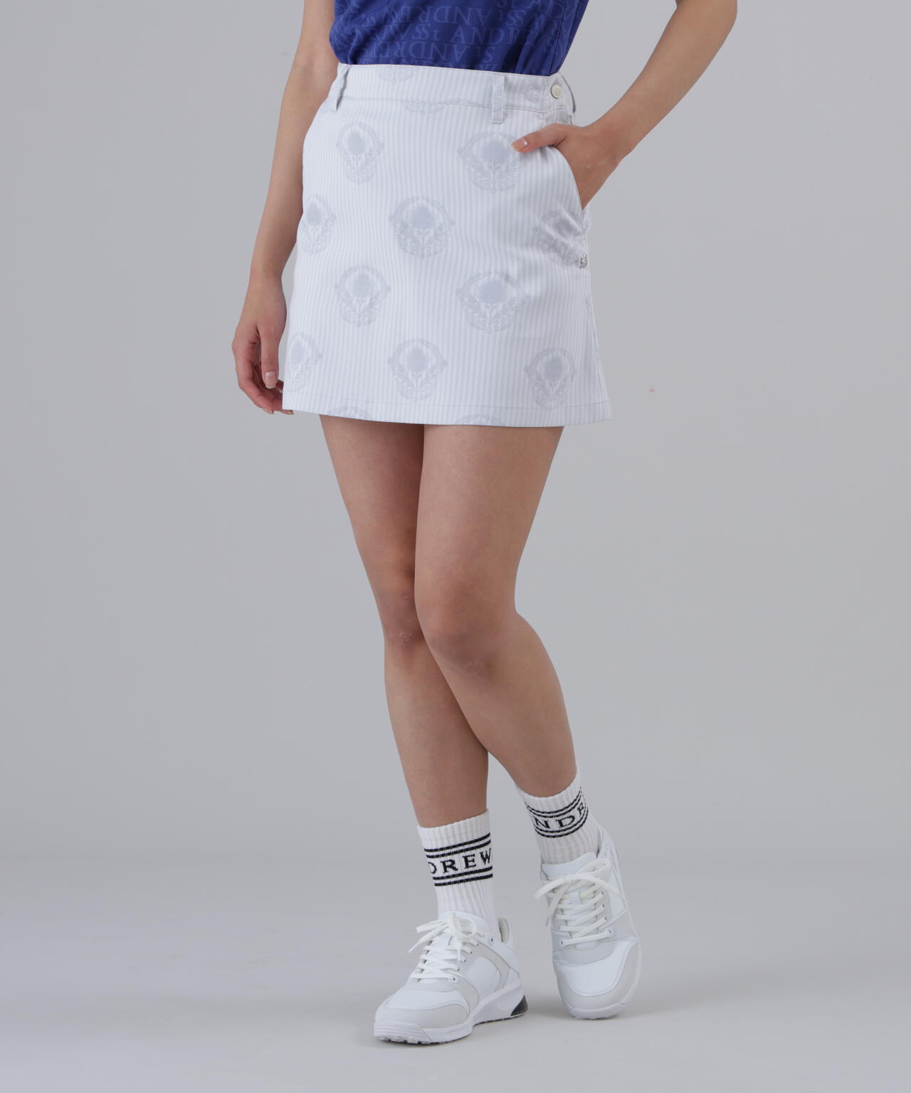 【ストレッチ】ロンドンストライプアザミジャガードスカート (WOMENS)