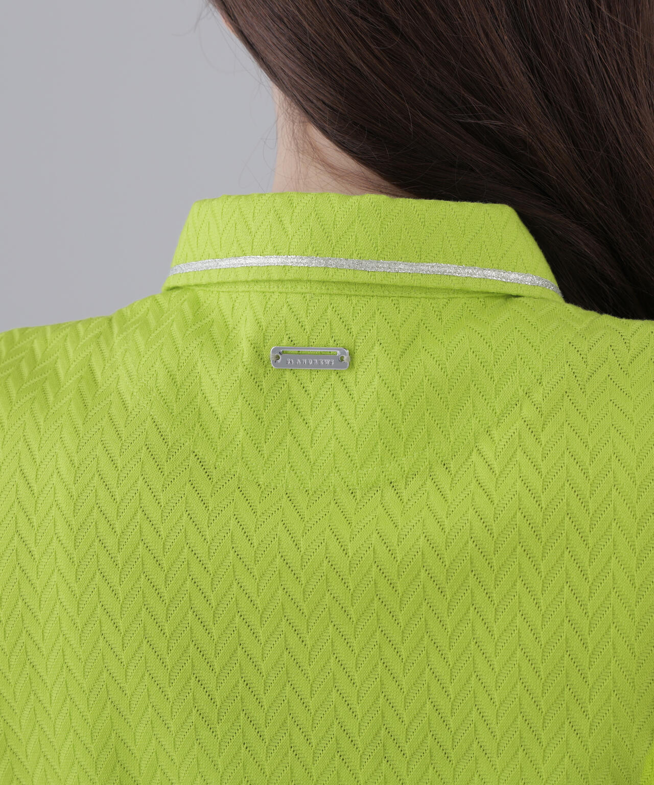 ヘリンボーンジャガード半袖ポロシャツ (WOMENS)