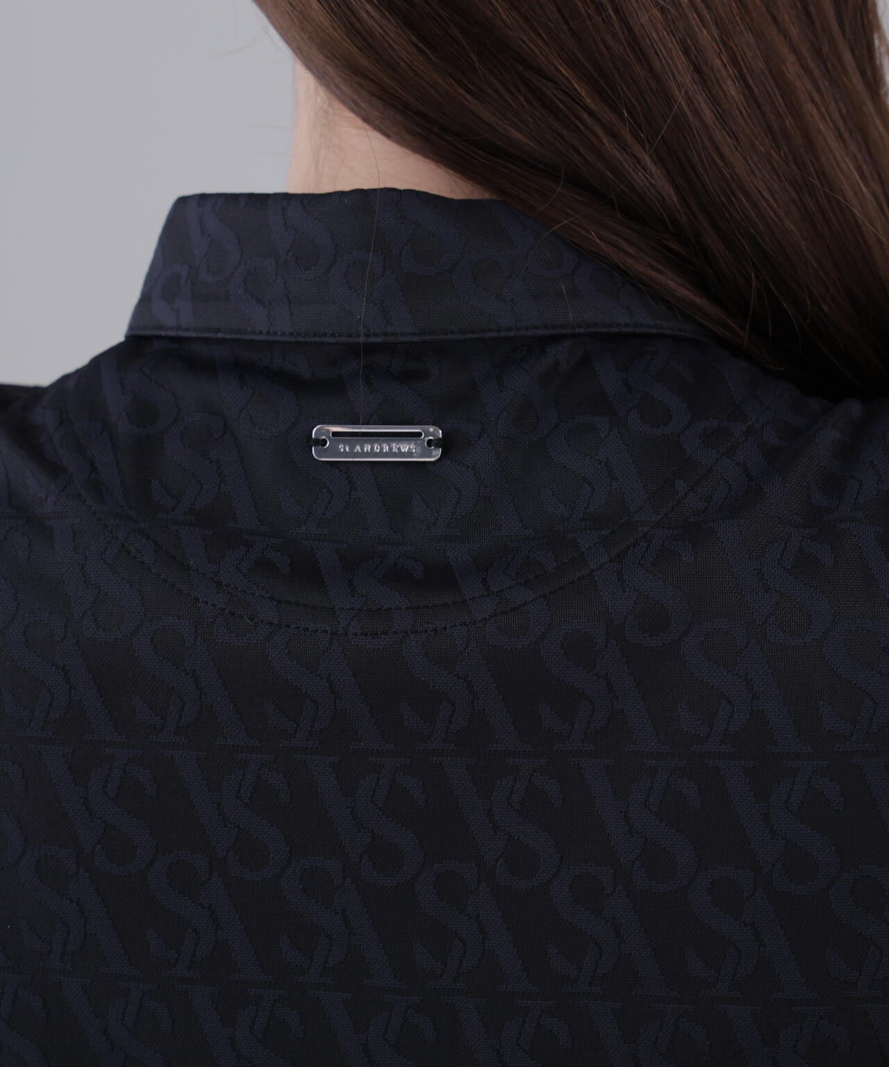 SAロゴジャガード無地半袖シャツ (WOMENS)