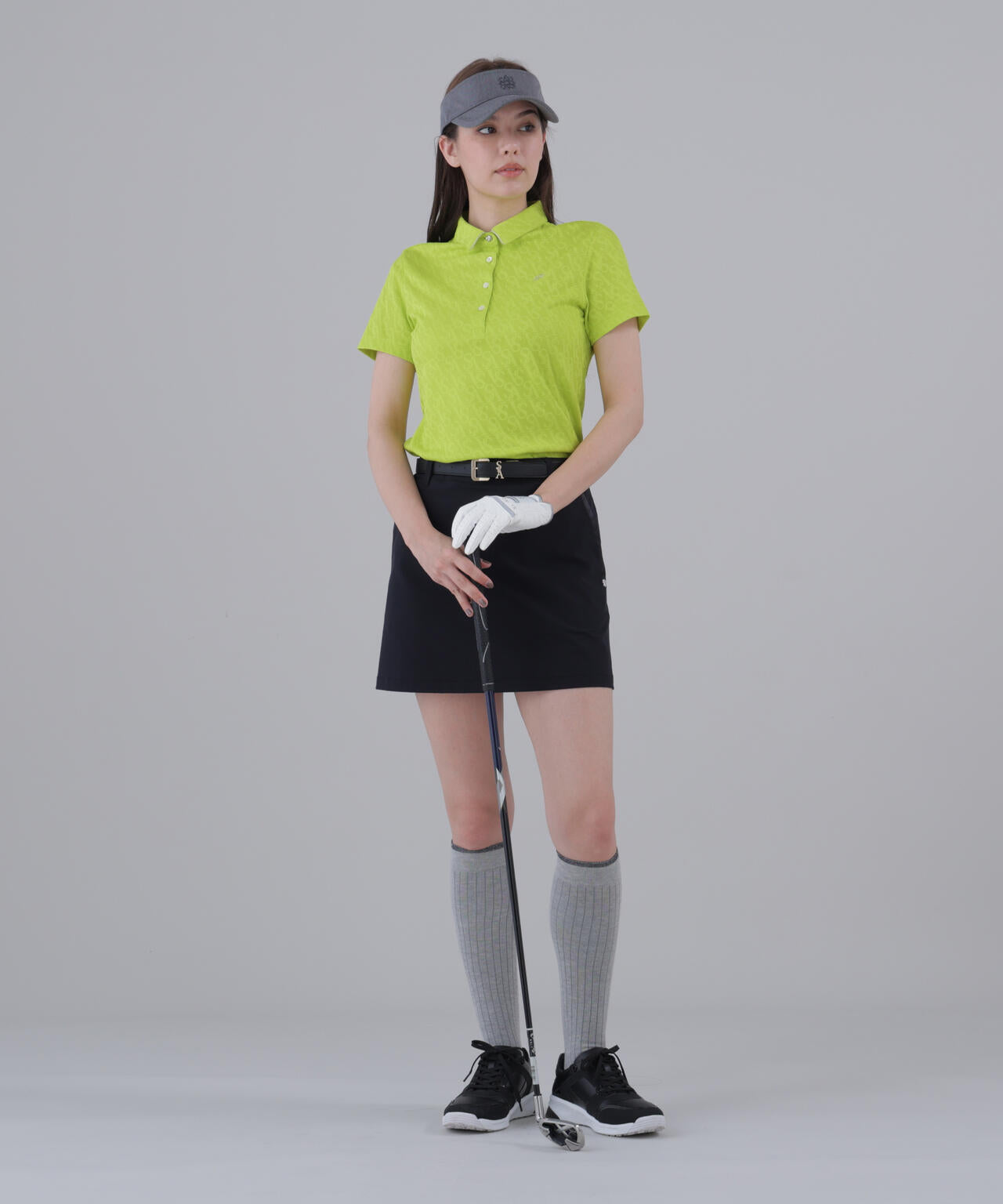 SAロゴジャガード無地半袖シャツ (WOMENS)