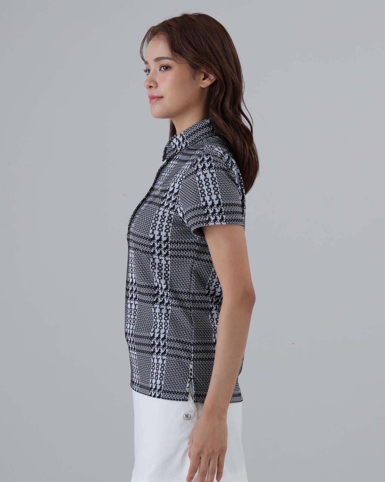 ホースビットチェックジャガード半袖シャツ (WOMENS)