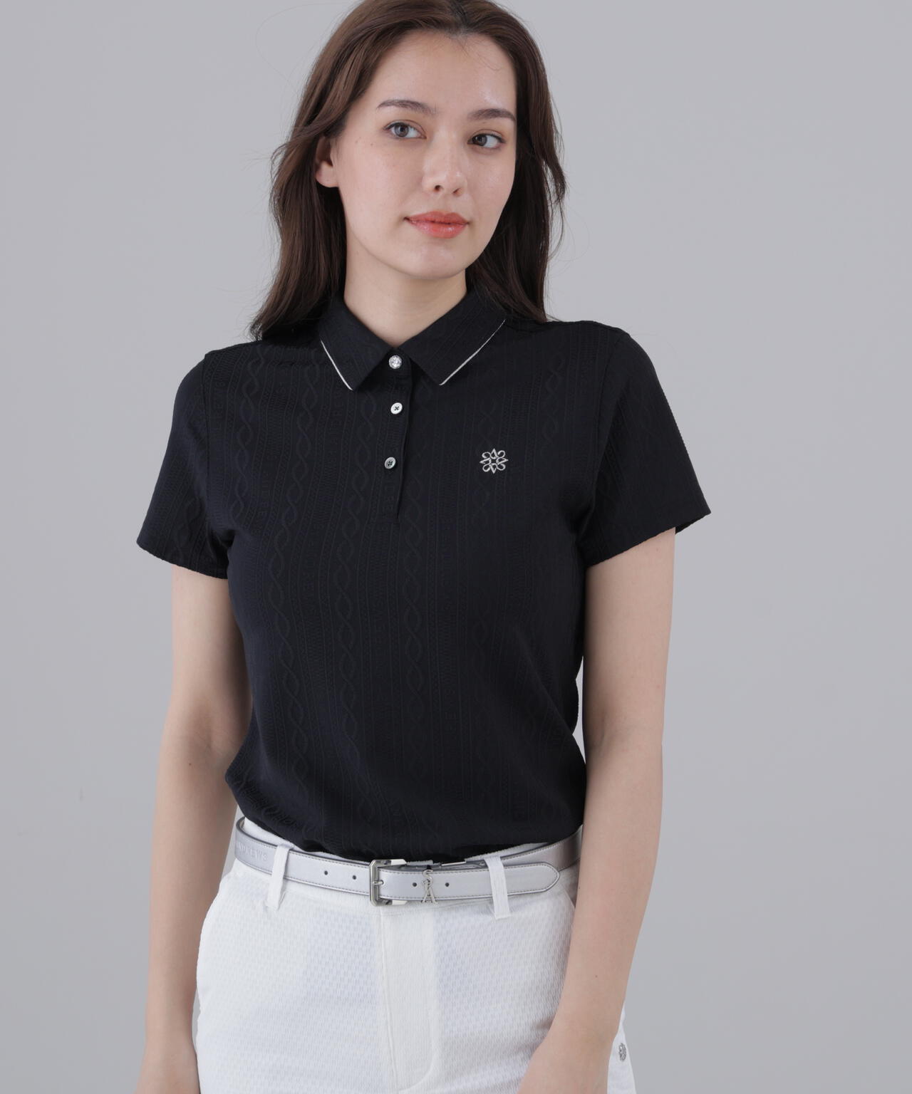 縄柄リンクス半袖シャツ (WOMENS)