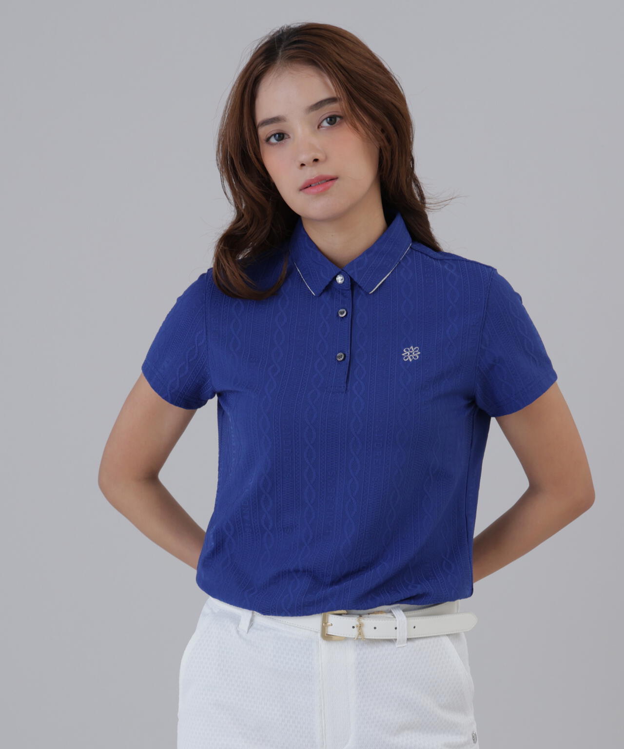 縄柄リンクス半袖シャツ (WOMENS)