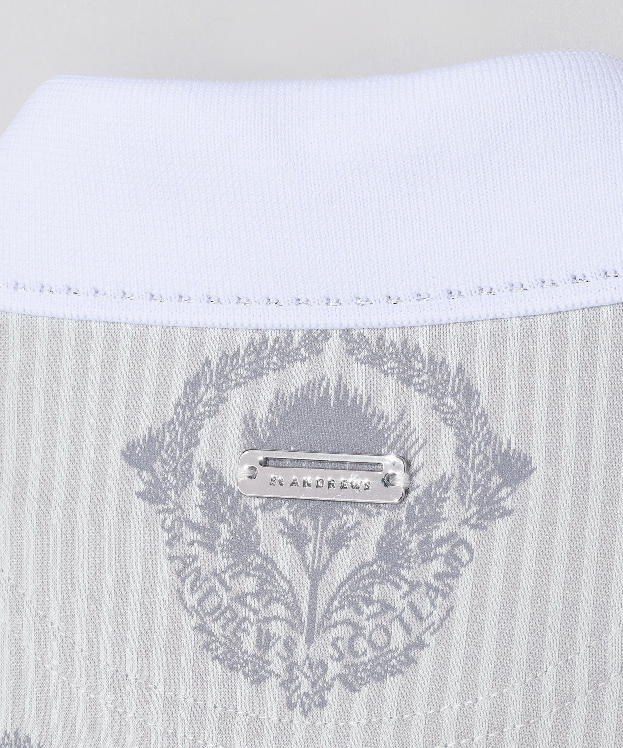 ロンドンストライプアザミジャガード半袖ポロシャツ (WOMENS)