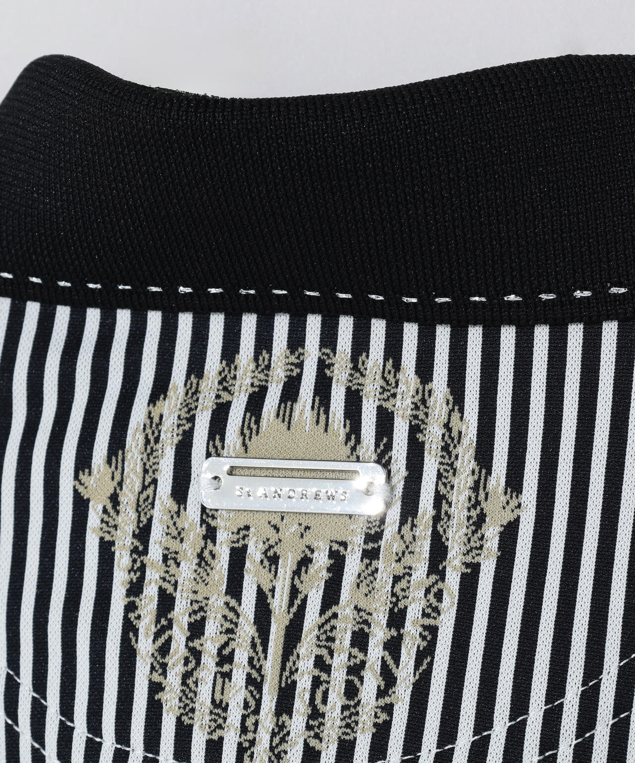 ロンドンストライプアザミジャガード半袖ポロシャツ (WOMENS)