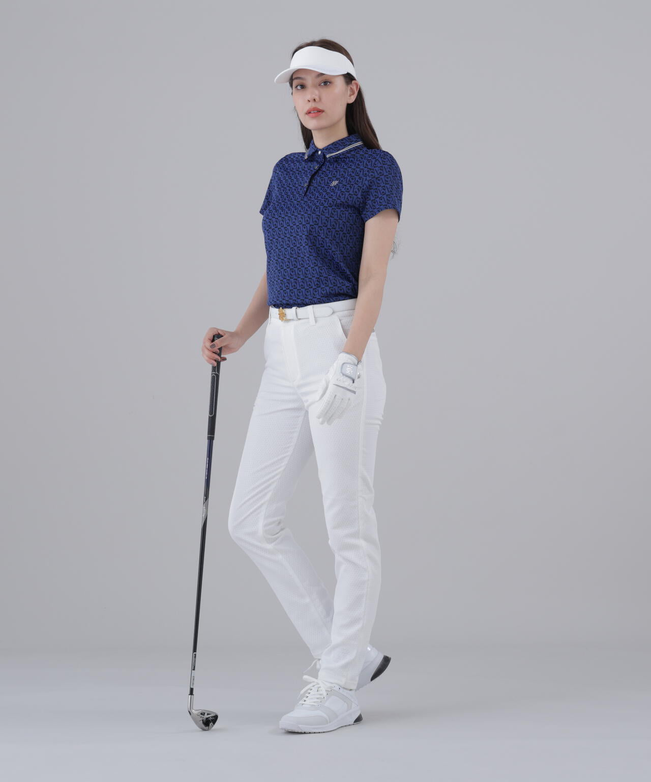 SAスクエアジャガード半袖シャツ (WOMENS)