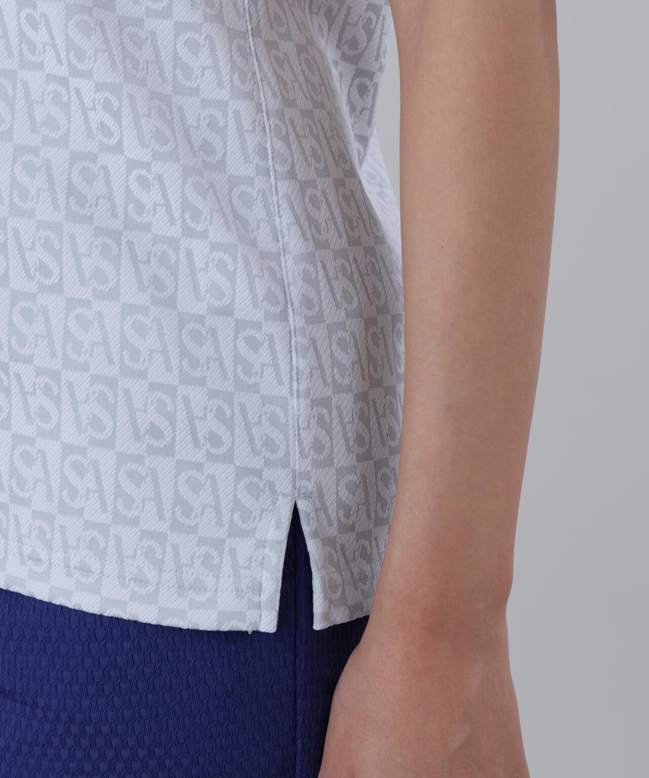 SAスクエアジャガード半袖シャツ (WOMENS)