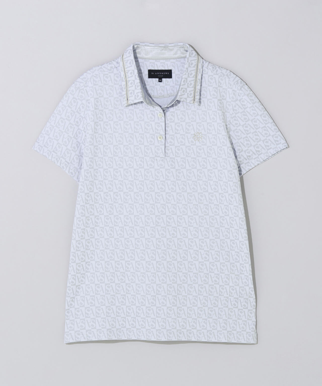 SAスクエアジャガード半袖シャツ (WOMENS)