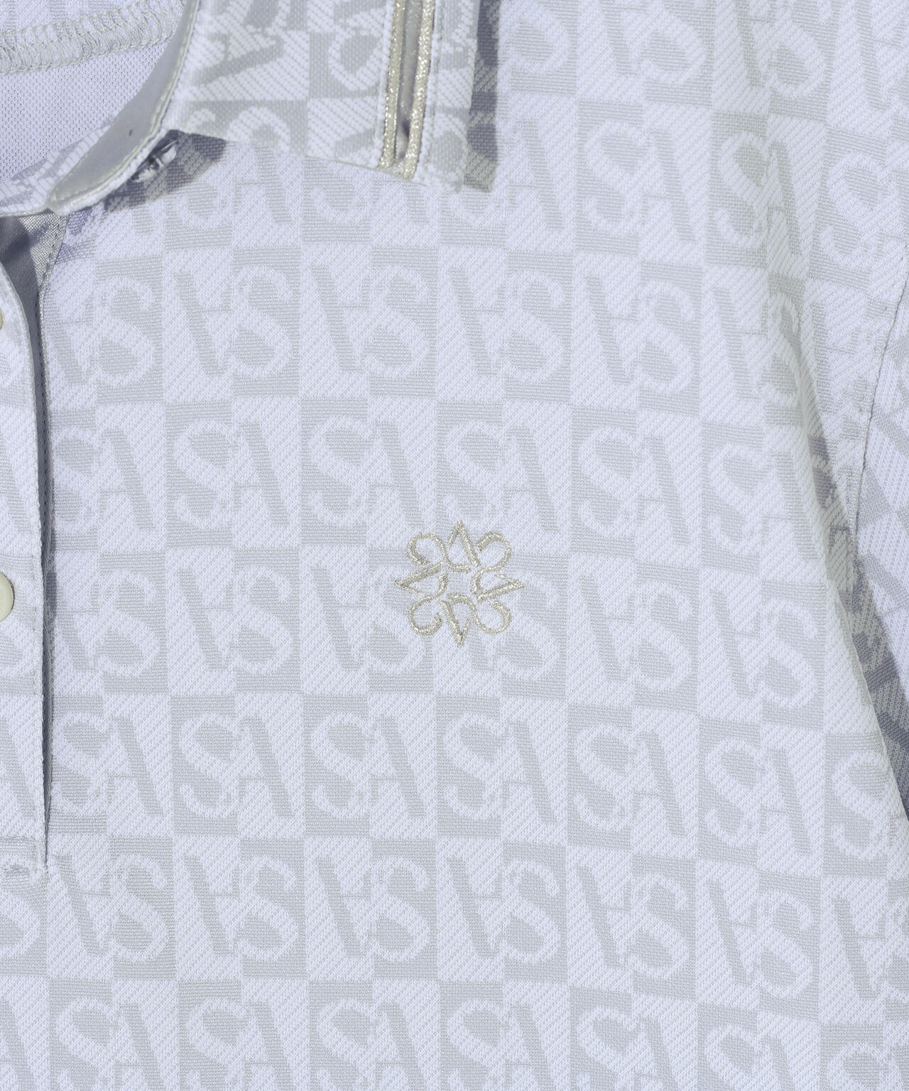 SAスクエアジャガード半袖シャツ (WOMENS)