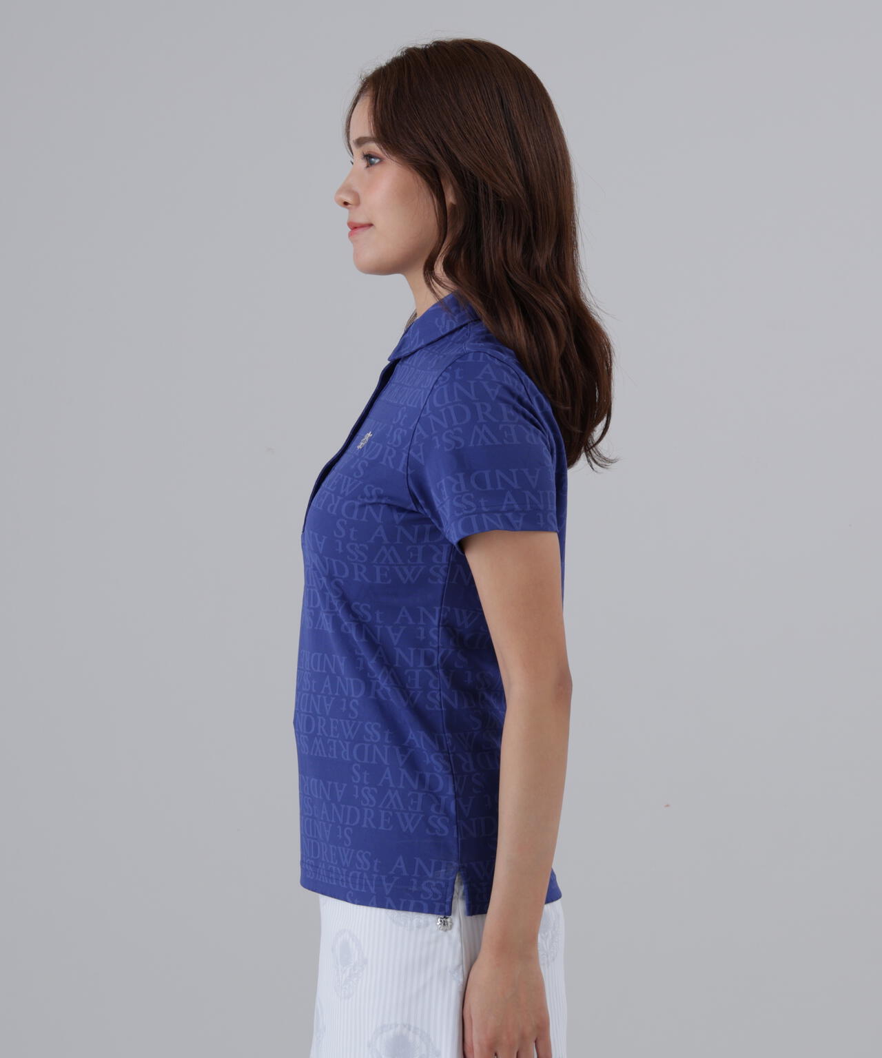 ダブルロゴジャガード無地半袖シャツ (WOMENS)