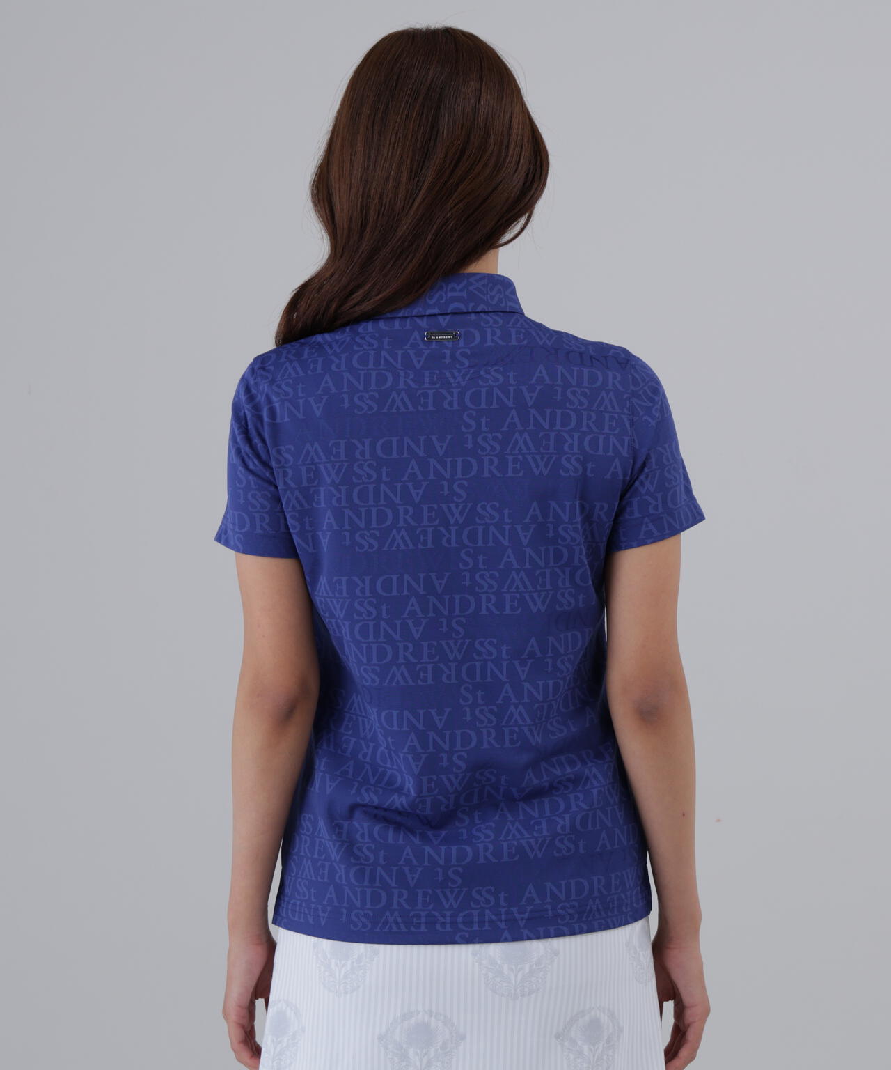 ダブルロゴジャガード無地半袖シャツ (WOMENS)