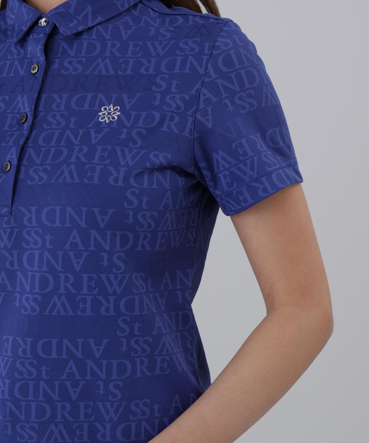 ダブルロゴジャガード無地半袖シャツ (WOMENS)