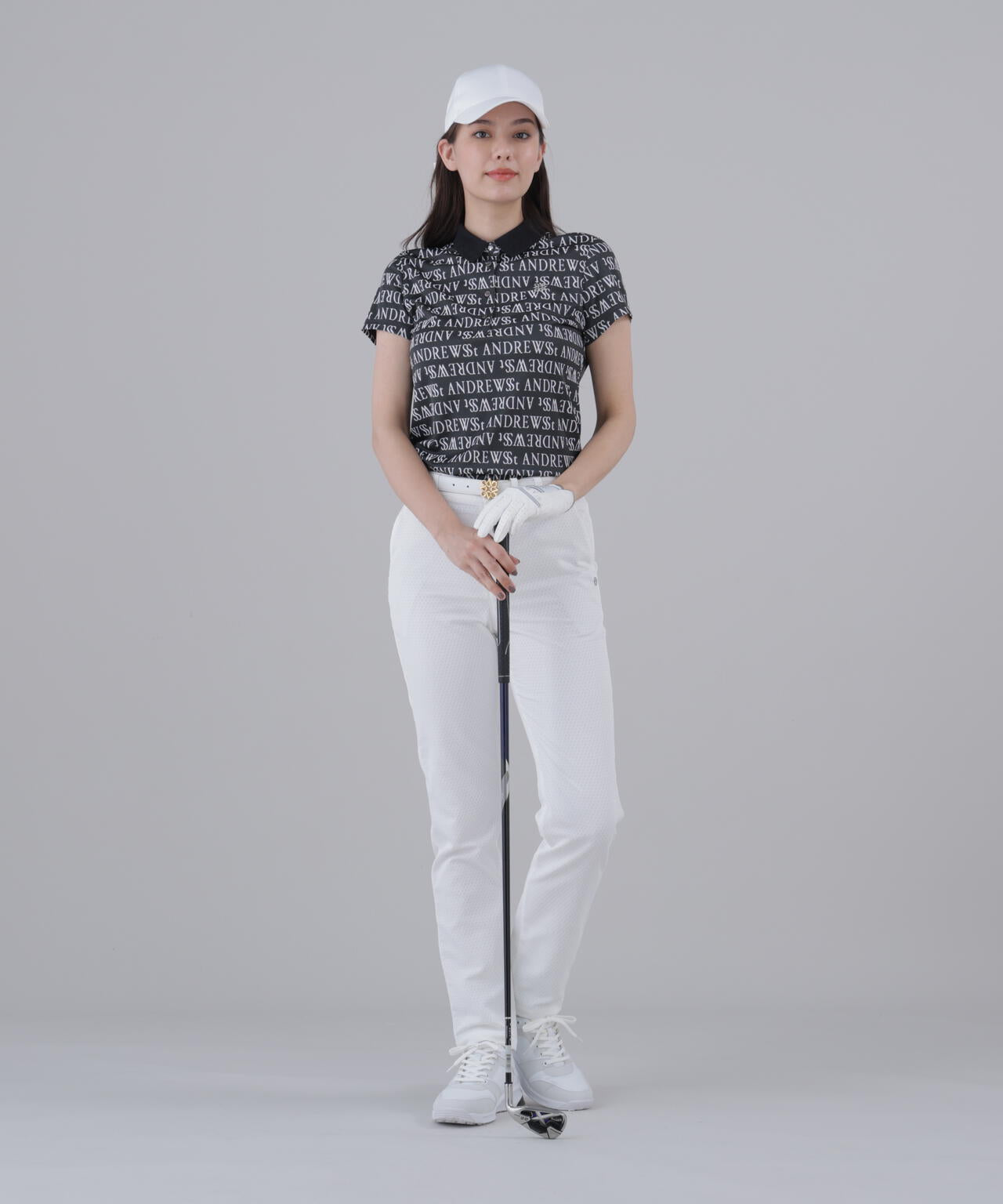 ダブルロゴジャガード半袖ポロシャツ (WOMENS)