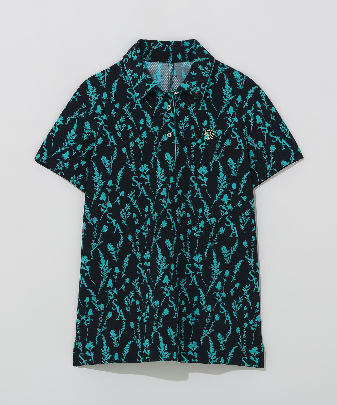【ストレッチ】ボタニカルプリント半袖シャツ(WOMENS)