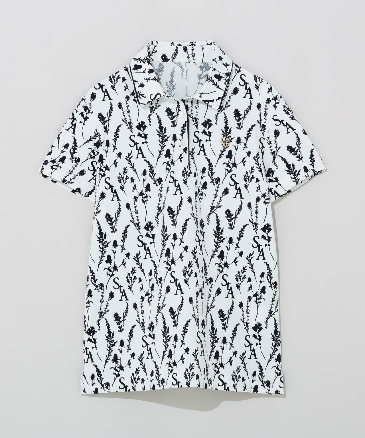 【ストレッチ】ボタニカルプリント半袖シャツ(WOMENS)