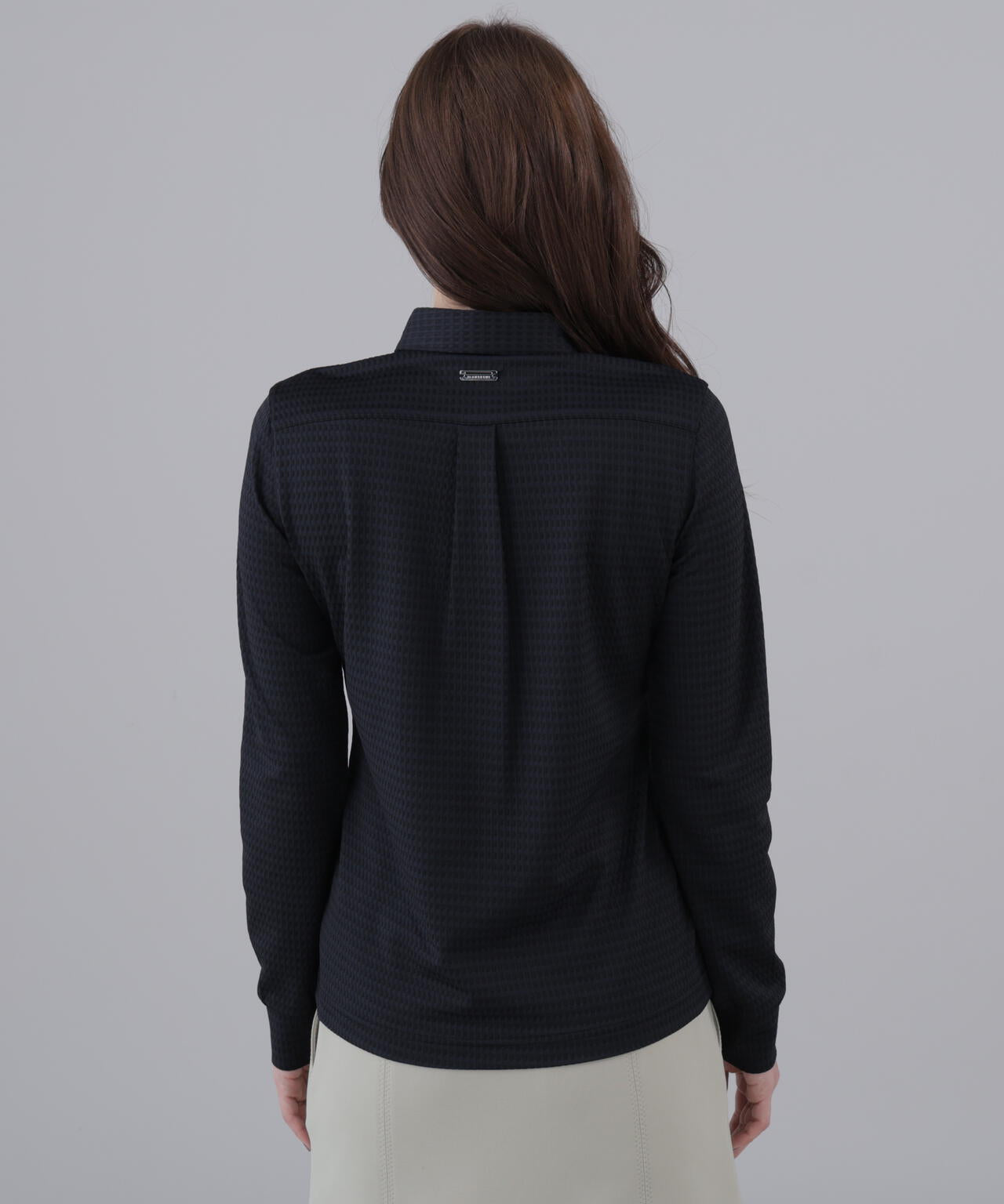 格子ジャガード長袖シャツ (WOMENS)