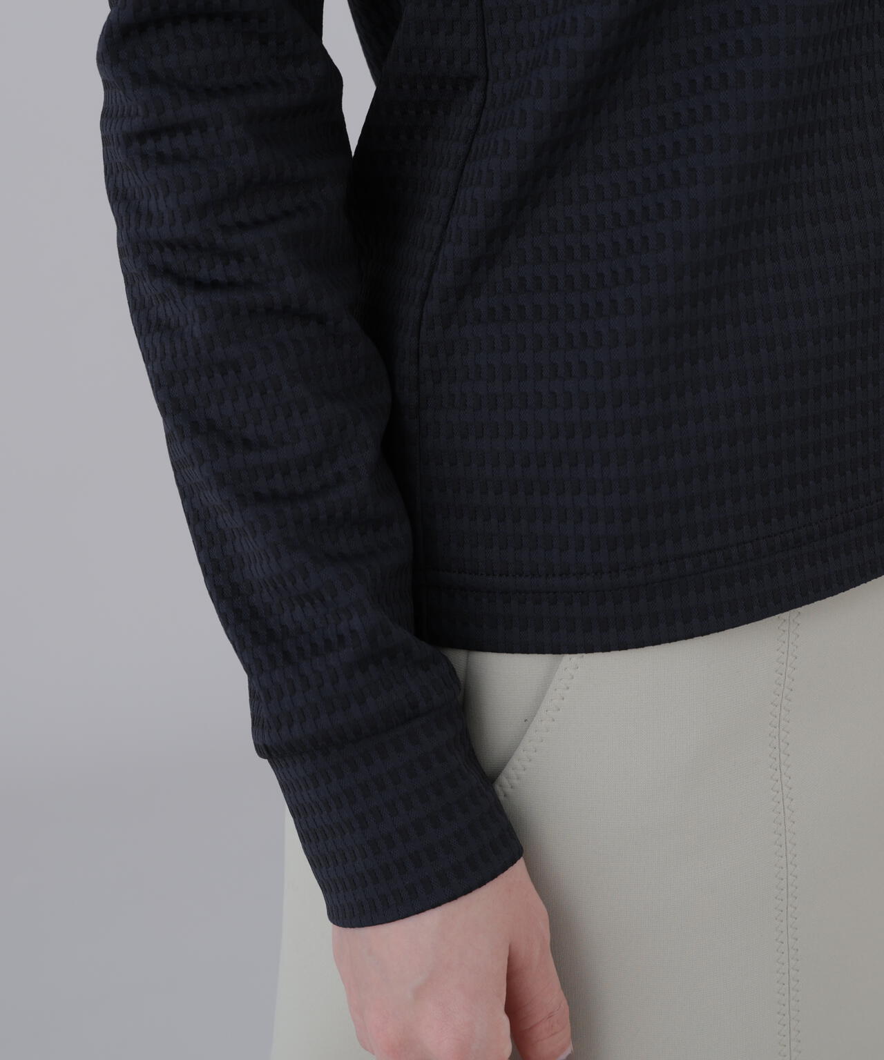 格子ジャガード長袖シャツ (WOMENS)