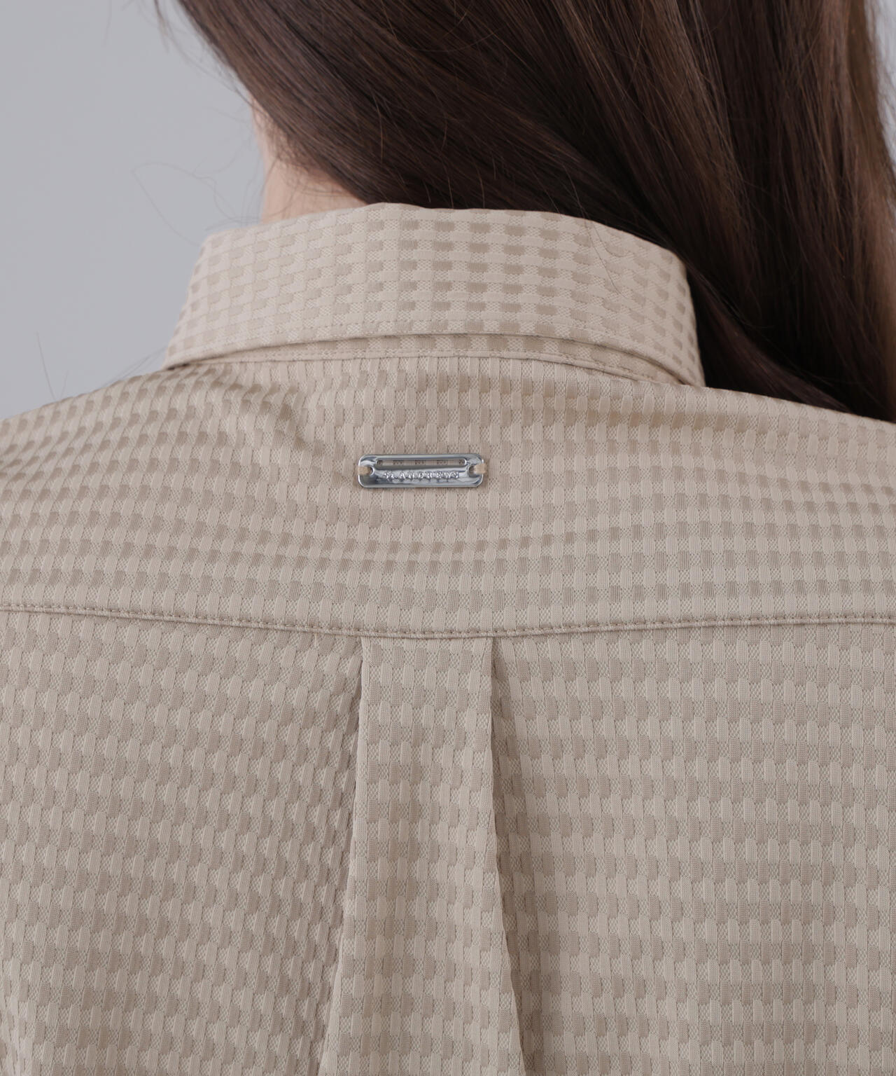 格子ジャガード長袖シャツ (WOMENS)