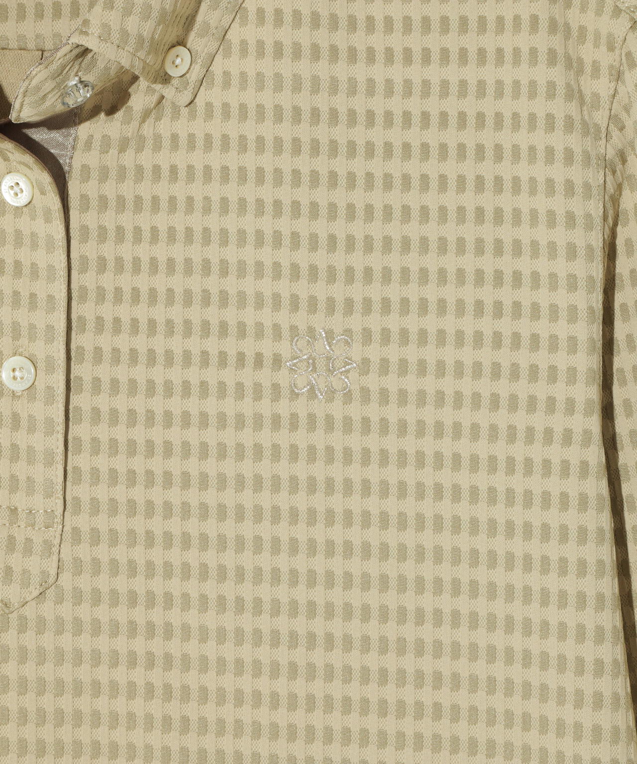 格子ジャガード長袖シャツ (WOMENS)