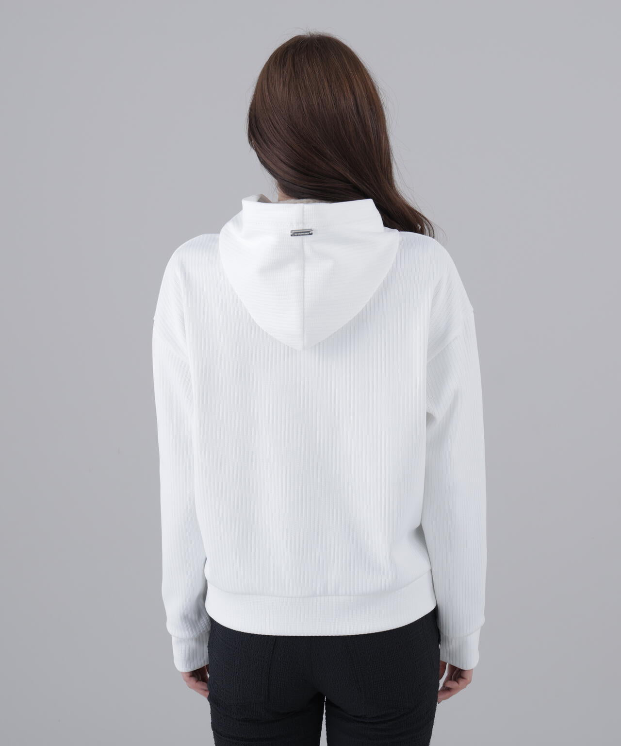 ダブル針抜きストライプフーディー (WOMENS)