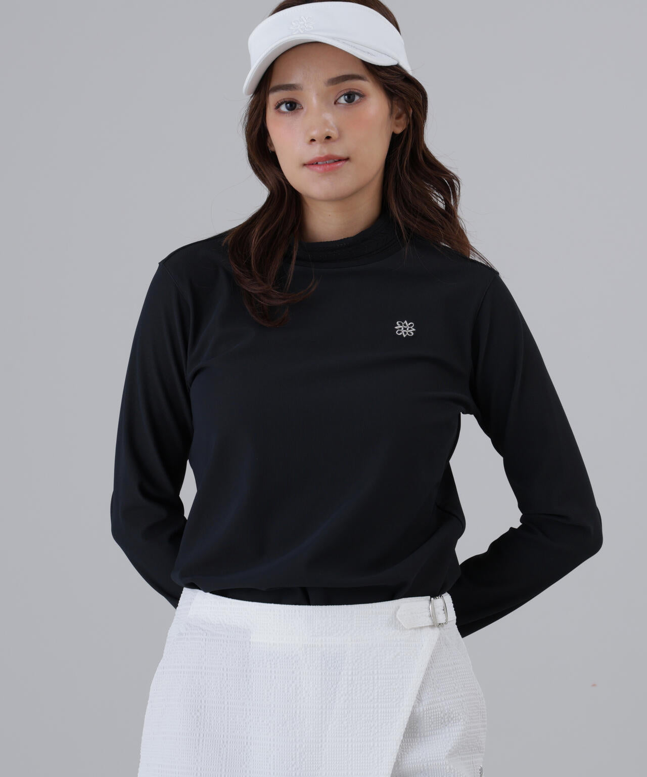 【接触冷感】【吸水速乾】【UVカット】ドビーストレッチ長袖ハイネック (WOMENS)