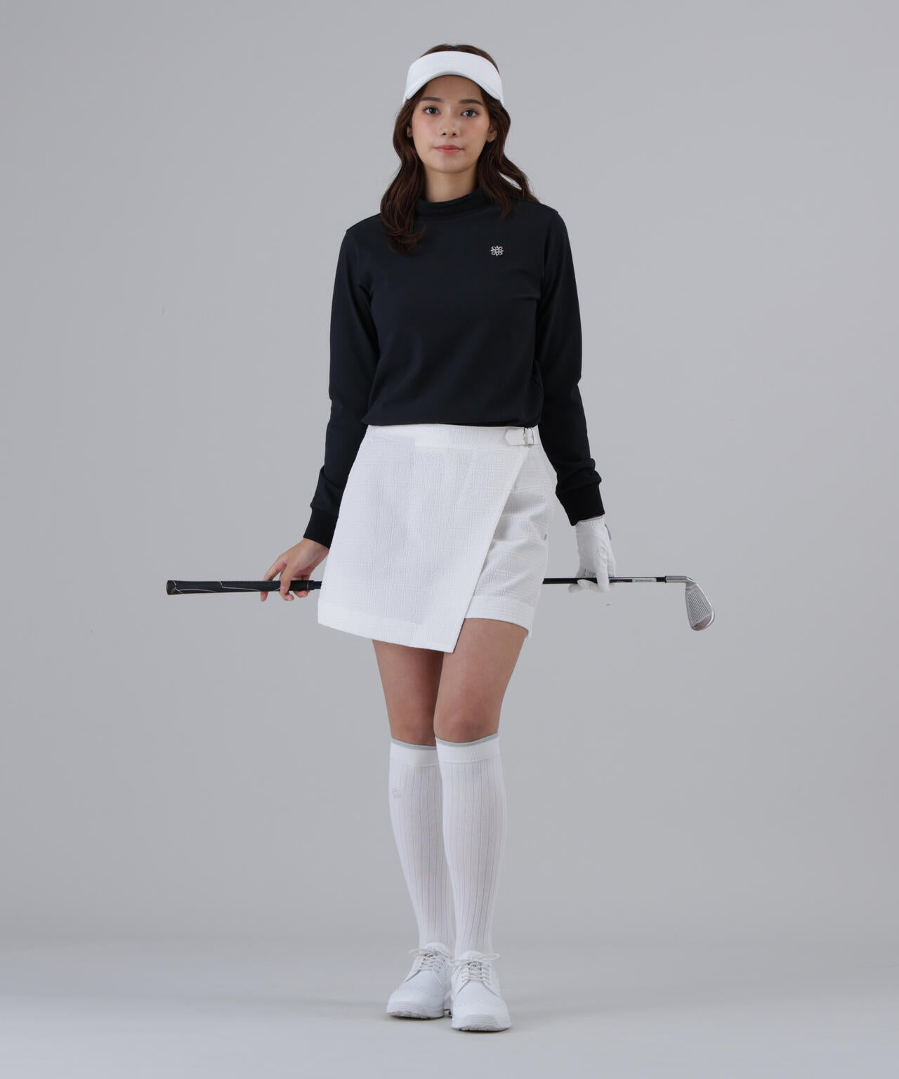 【接触冷感】【吸水速乾】【UVカット】ドビーストレッチ長袖ハイネック (WOMENS)