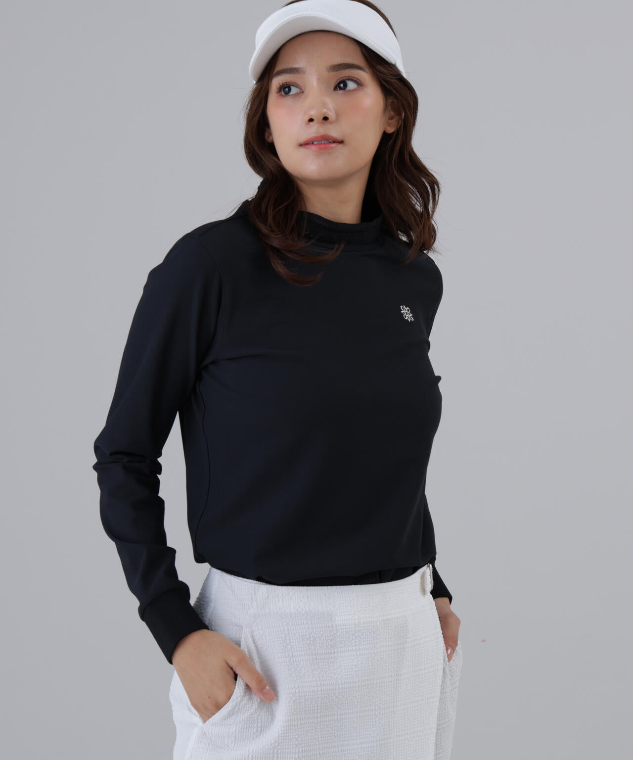 ドビーストレッチ長袖ハイネック (WOMENS)