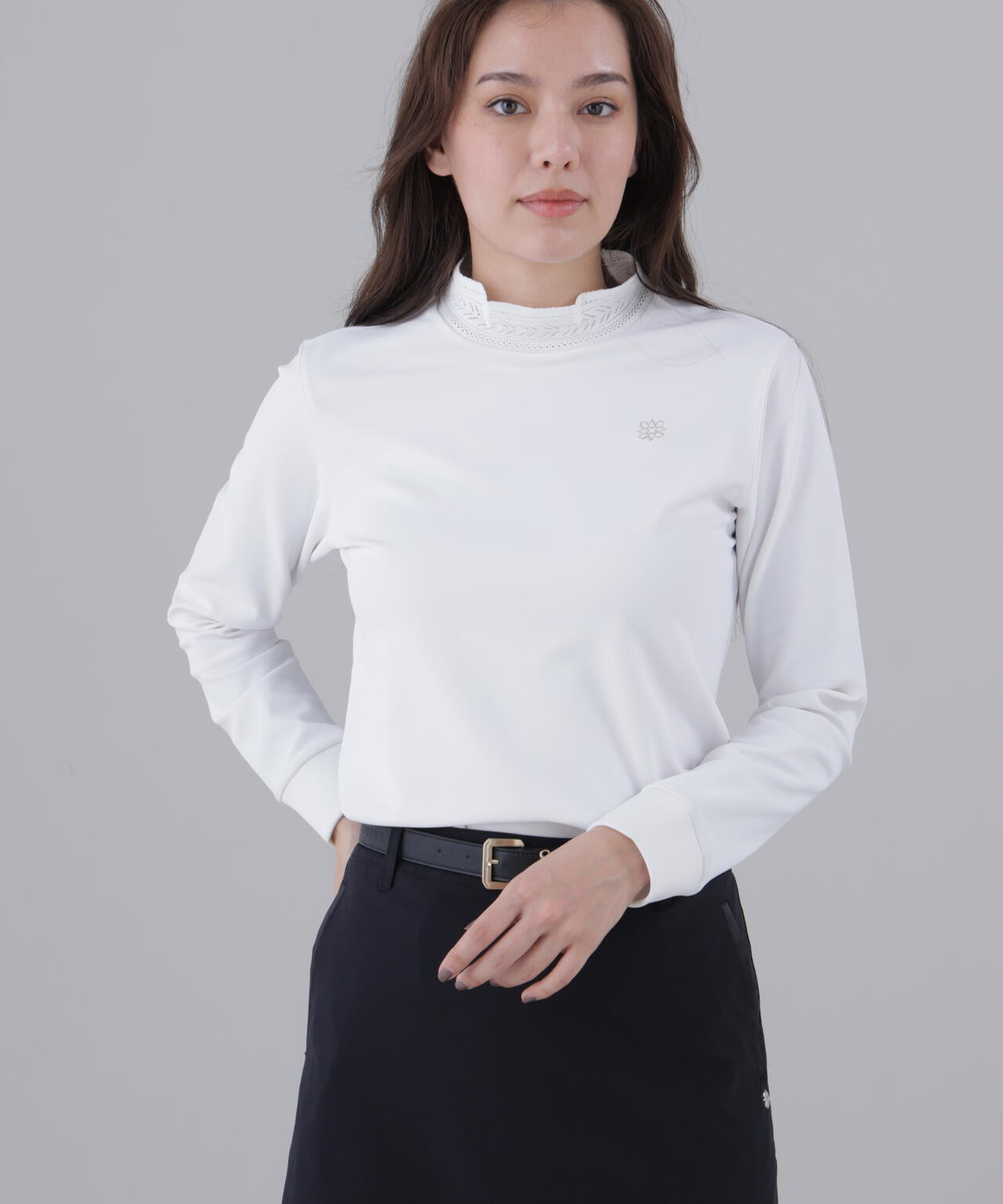 【接触冷感】【吸水速乾】【UVカット】ドビーストレッチ長袖ハイネック (WOMENS)