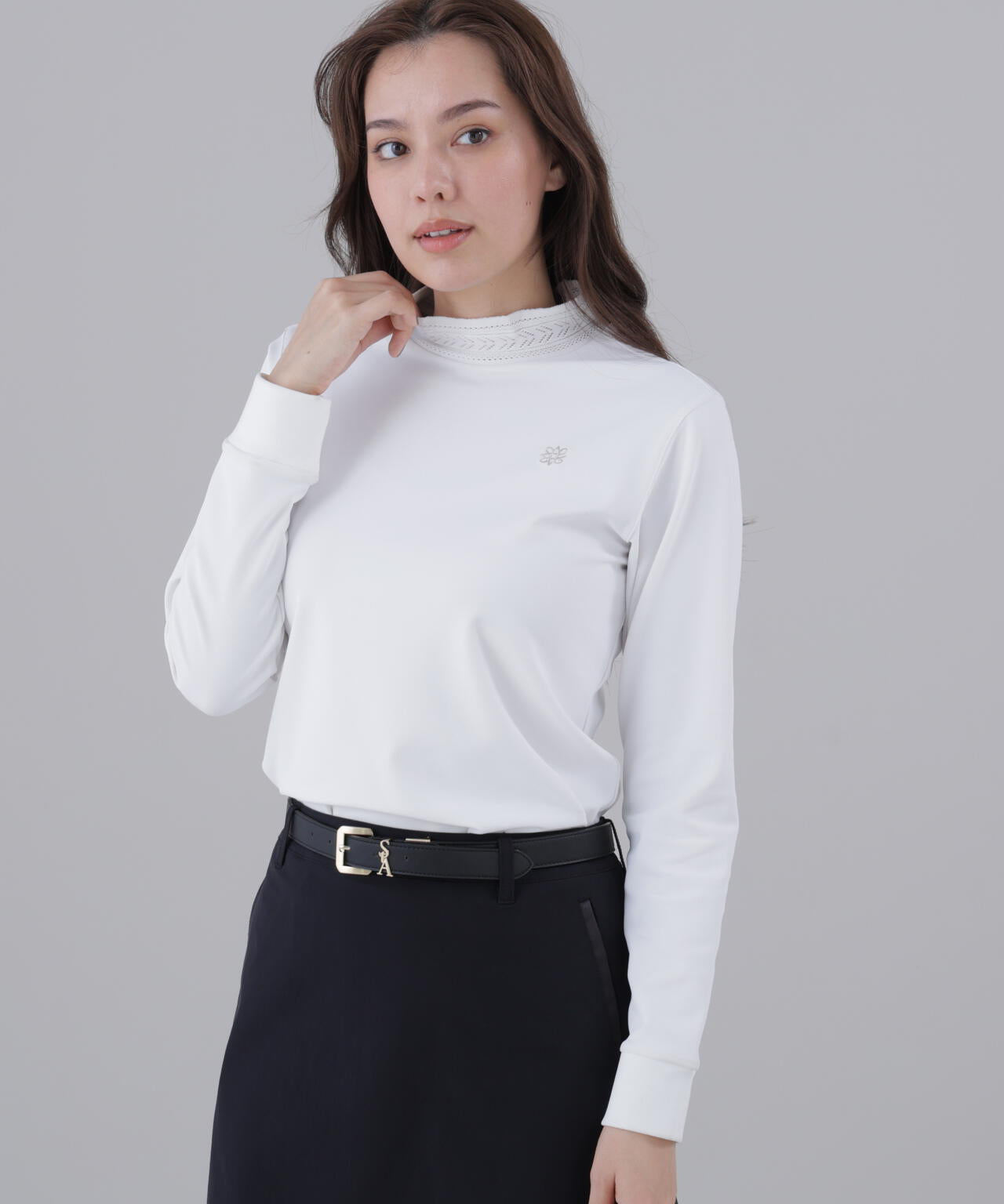 【接触冷感】【吸水速乾】【UVカット】ドビーストレッチ長袖ハイネック (WOMENS)