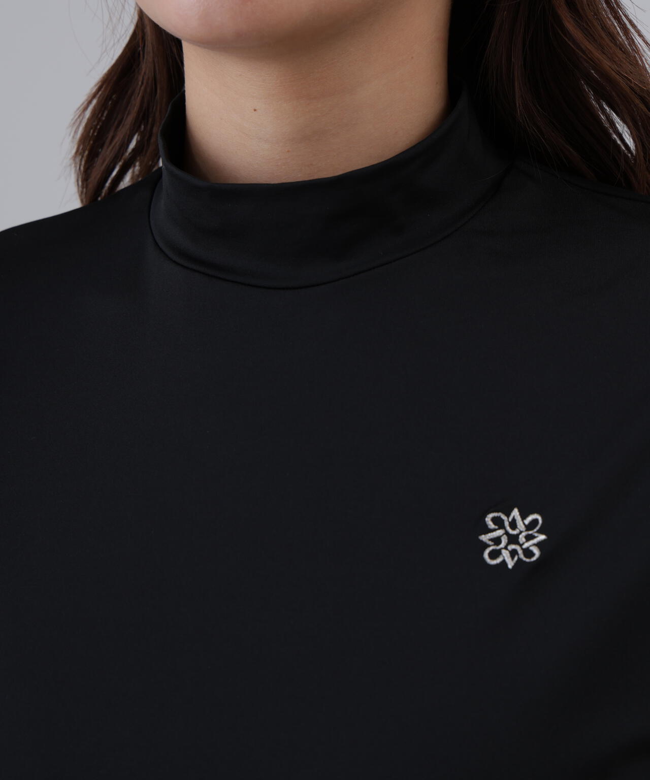 ポリエステルベア天竺ハイネックカットソー (WOMENS)