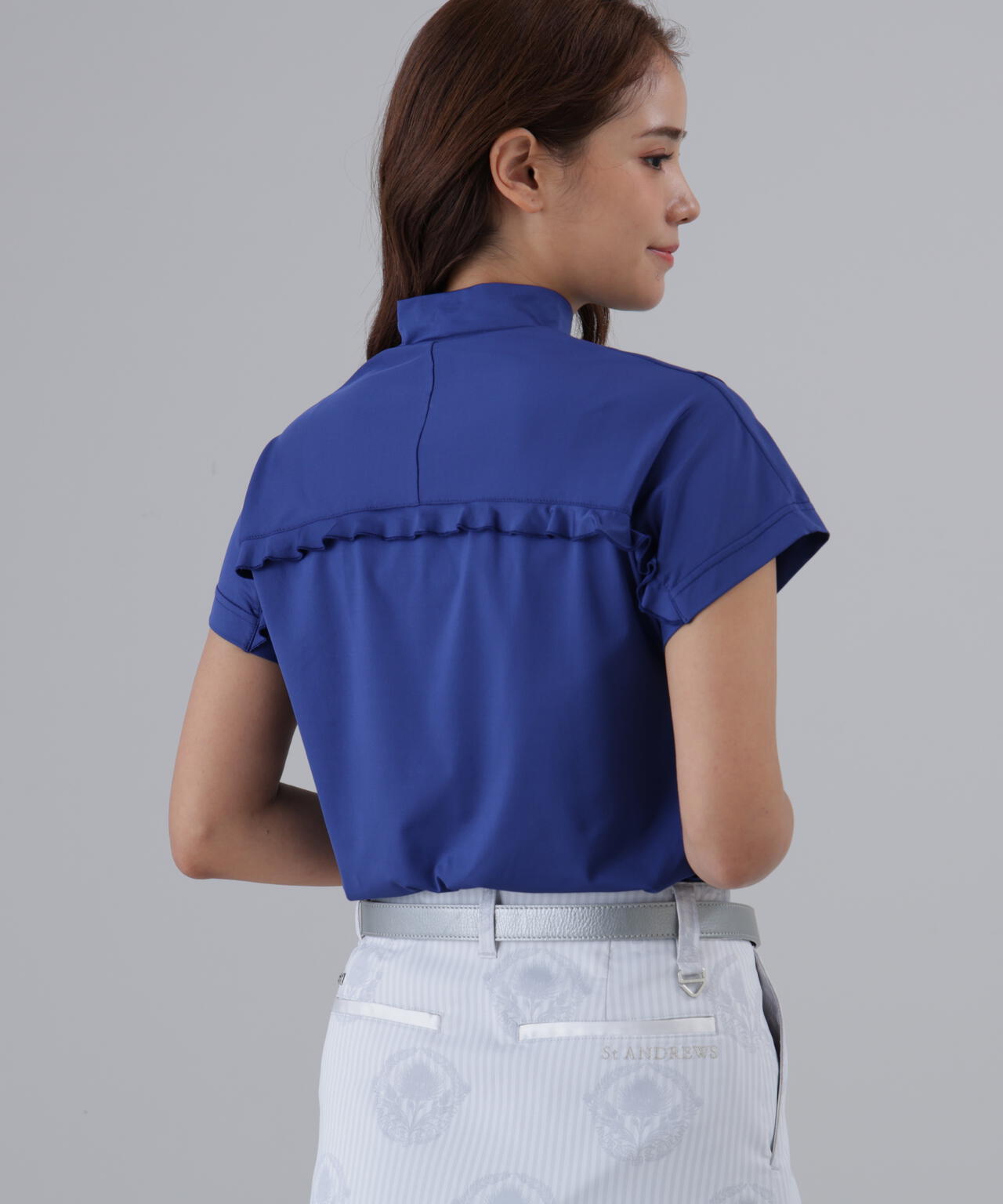 ポリエステルベア天竺ハイネックカットソー (WOMENS)