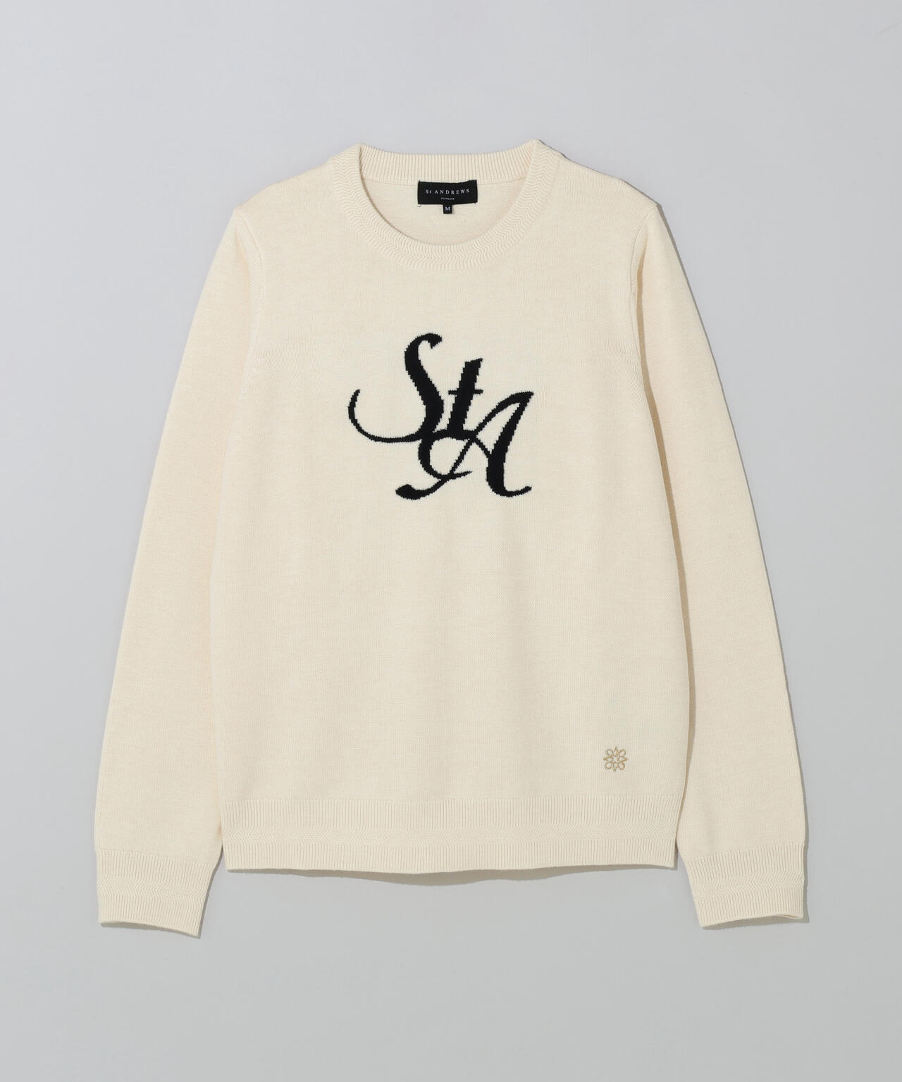 12GSTAインターシャクルーネックニットプルオーバー (WOMENS)