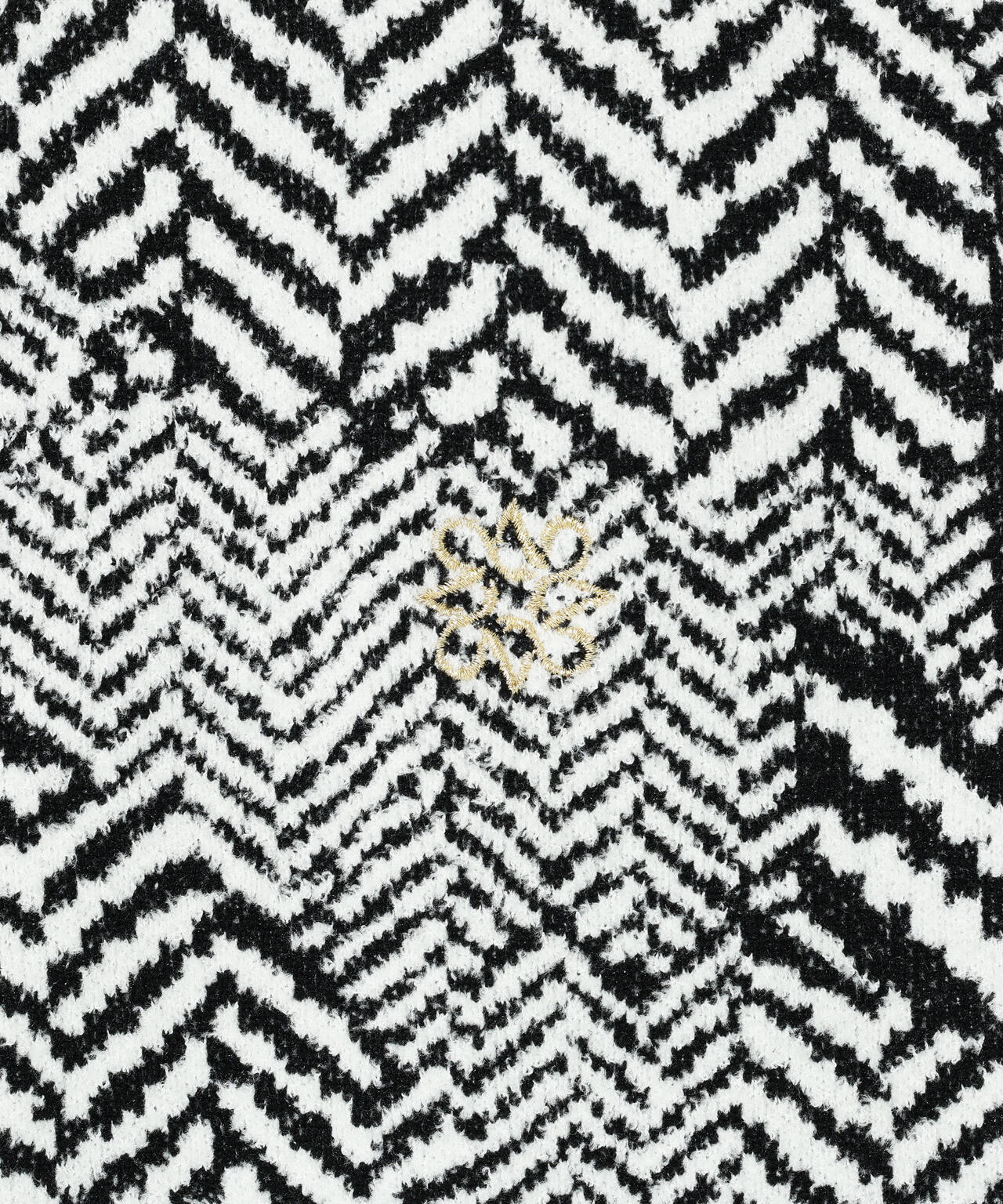 12Gヘリンボーンジャガード裏地付きクルーネックニットプルオーバー (WOMENS)