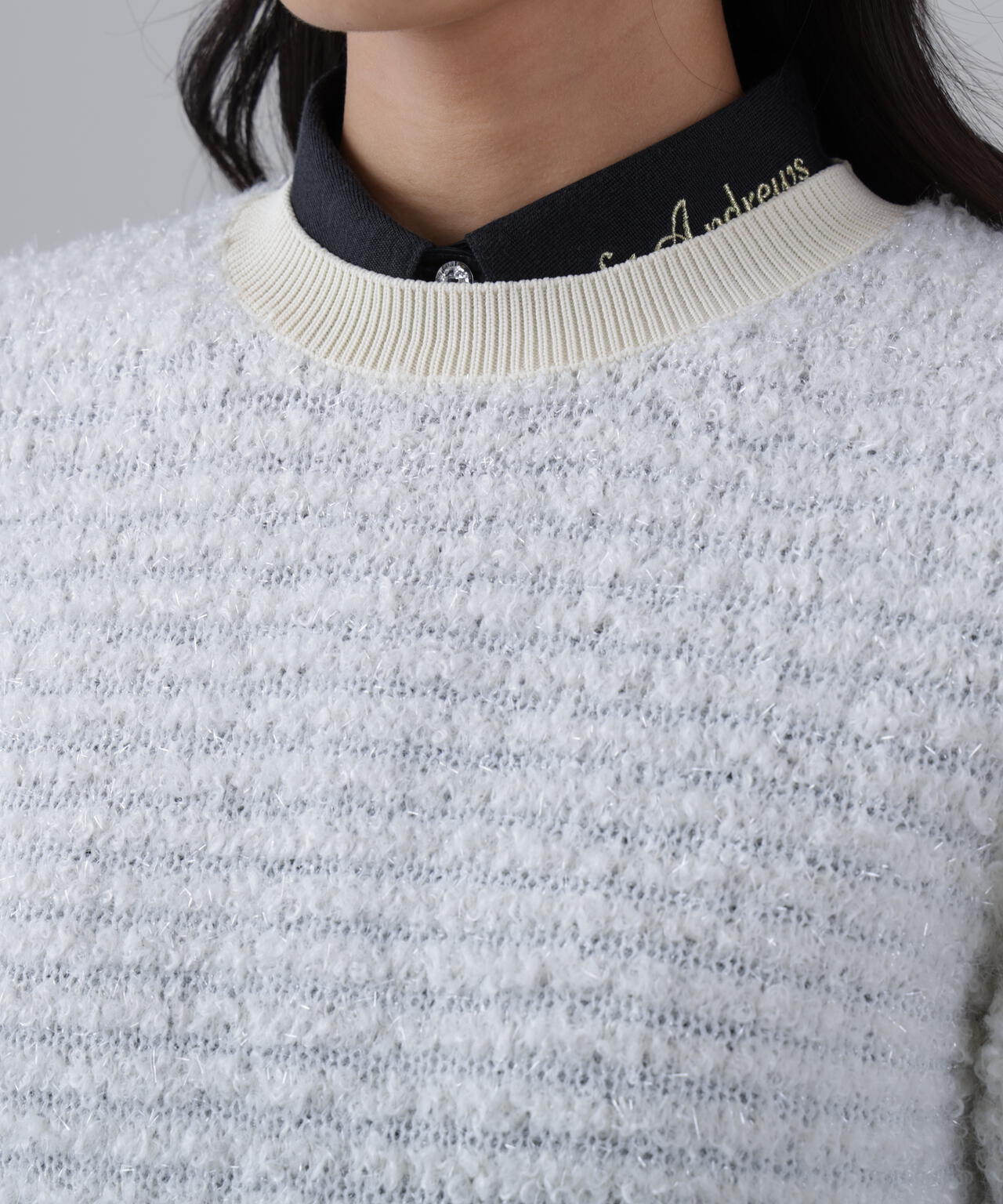 ファンシークルーネックニットプルオーバー (WOMENS)