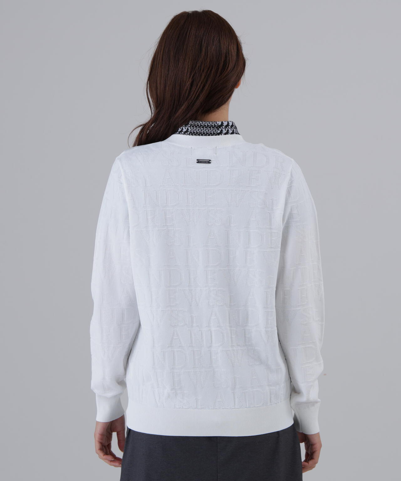 ダブルロゴジャガードクルーネックニットプルオーバー (WOMENS)