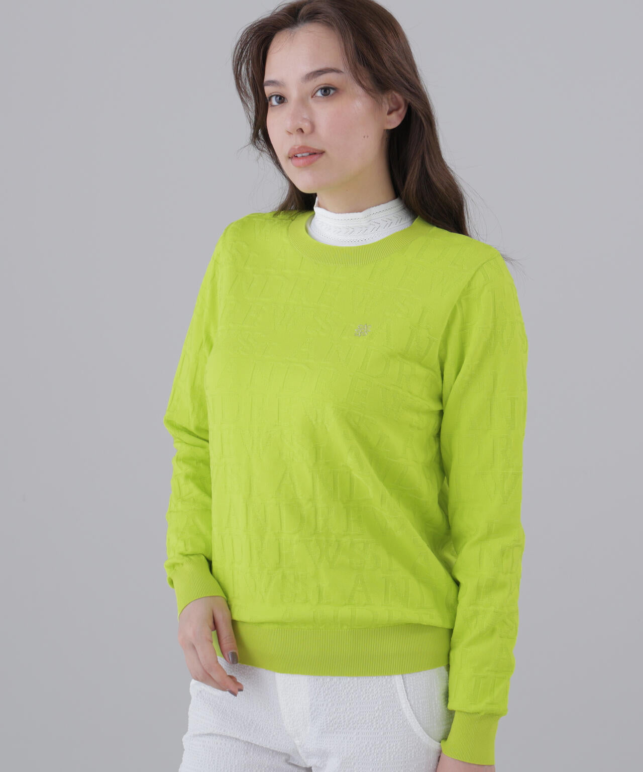 ダブルロゴジャガードクルーネックニットプルオーバー (WOMENS)