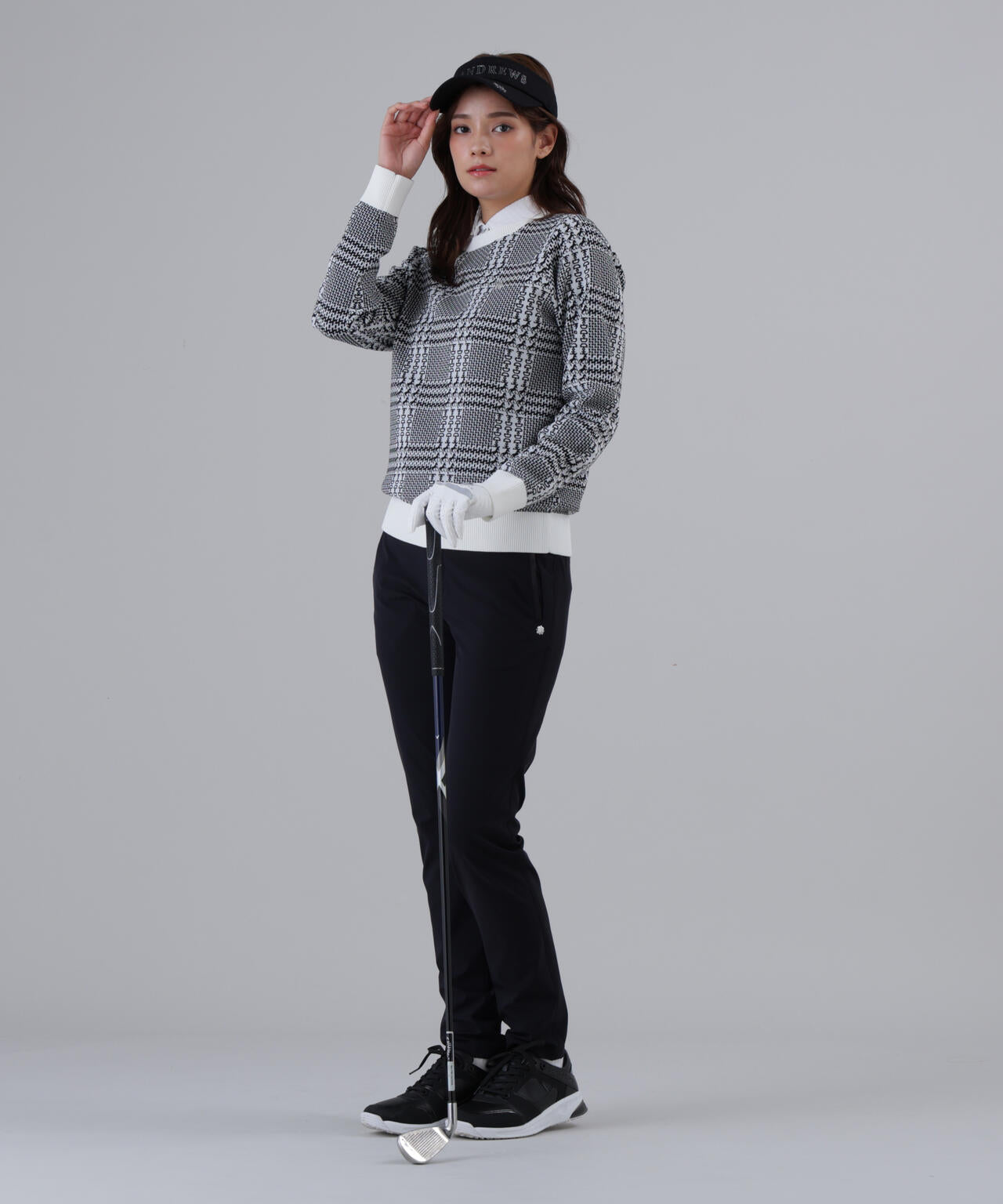 14Gホースビットチェックジャガードプルオーバーニット (WOMENS)