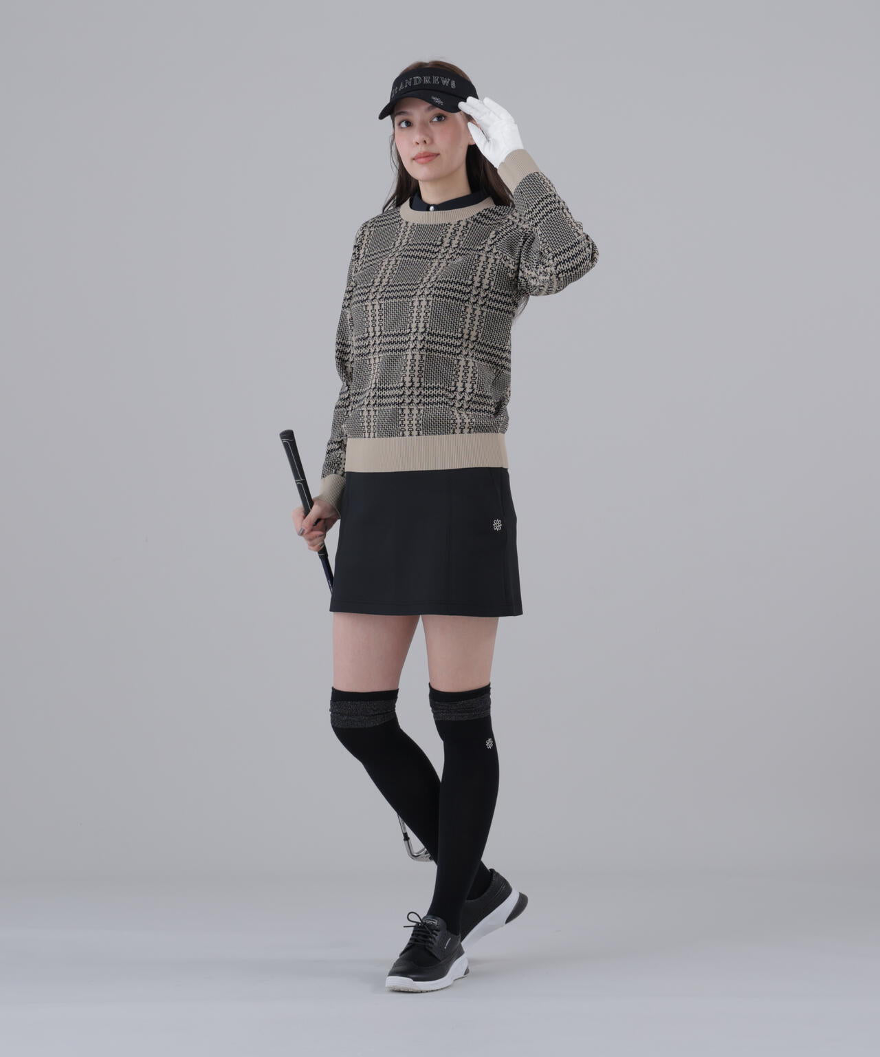 14Gホースビットチェックジャガードプルオーバーニット (WOMENS)