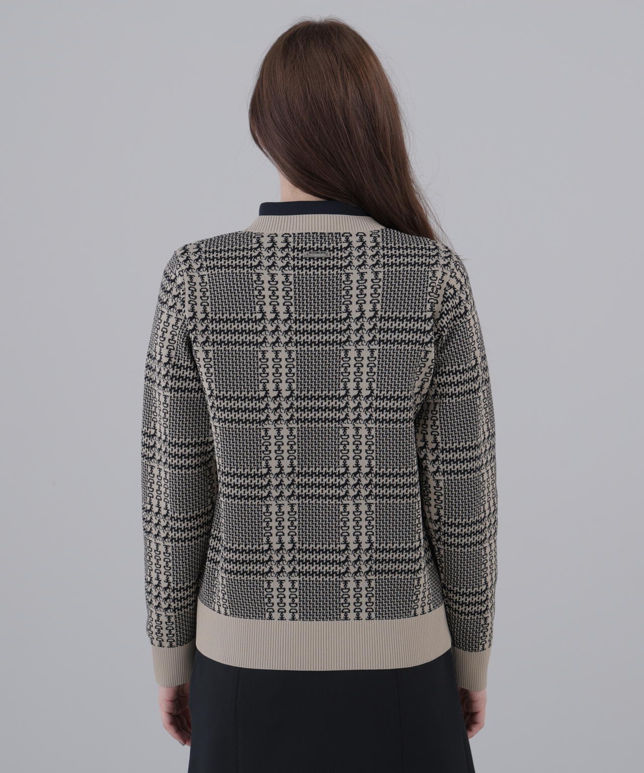 14Gホースビットチェックジャガードプルオーバーニット (WOMENS)