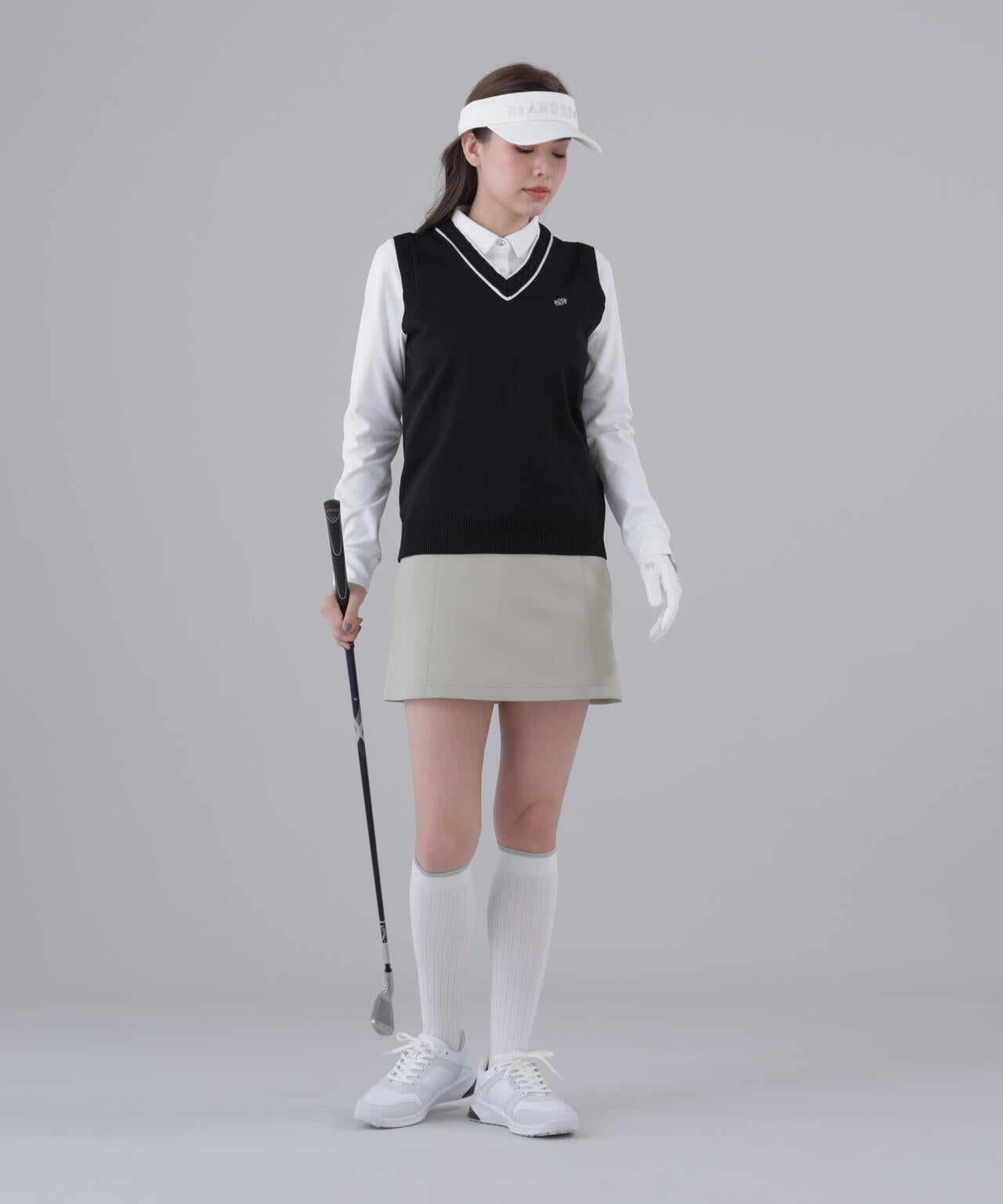 12G天竺Vネックニットベスト (WOMENS)