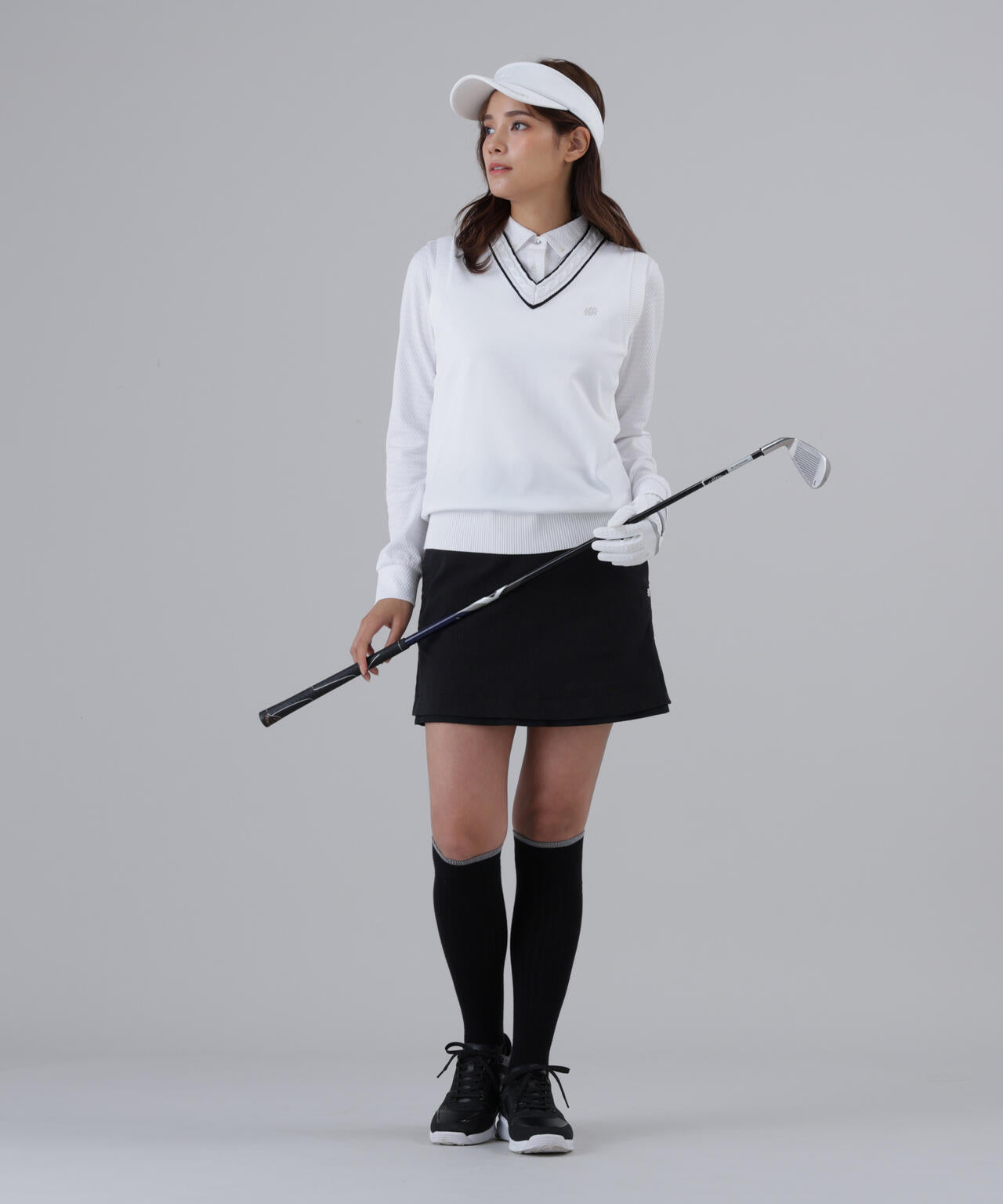 12G天竺Vネックニットベスト (WOMENS)