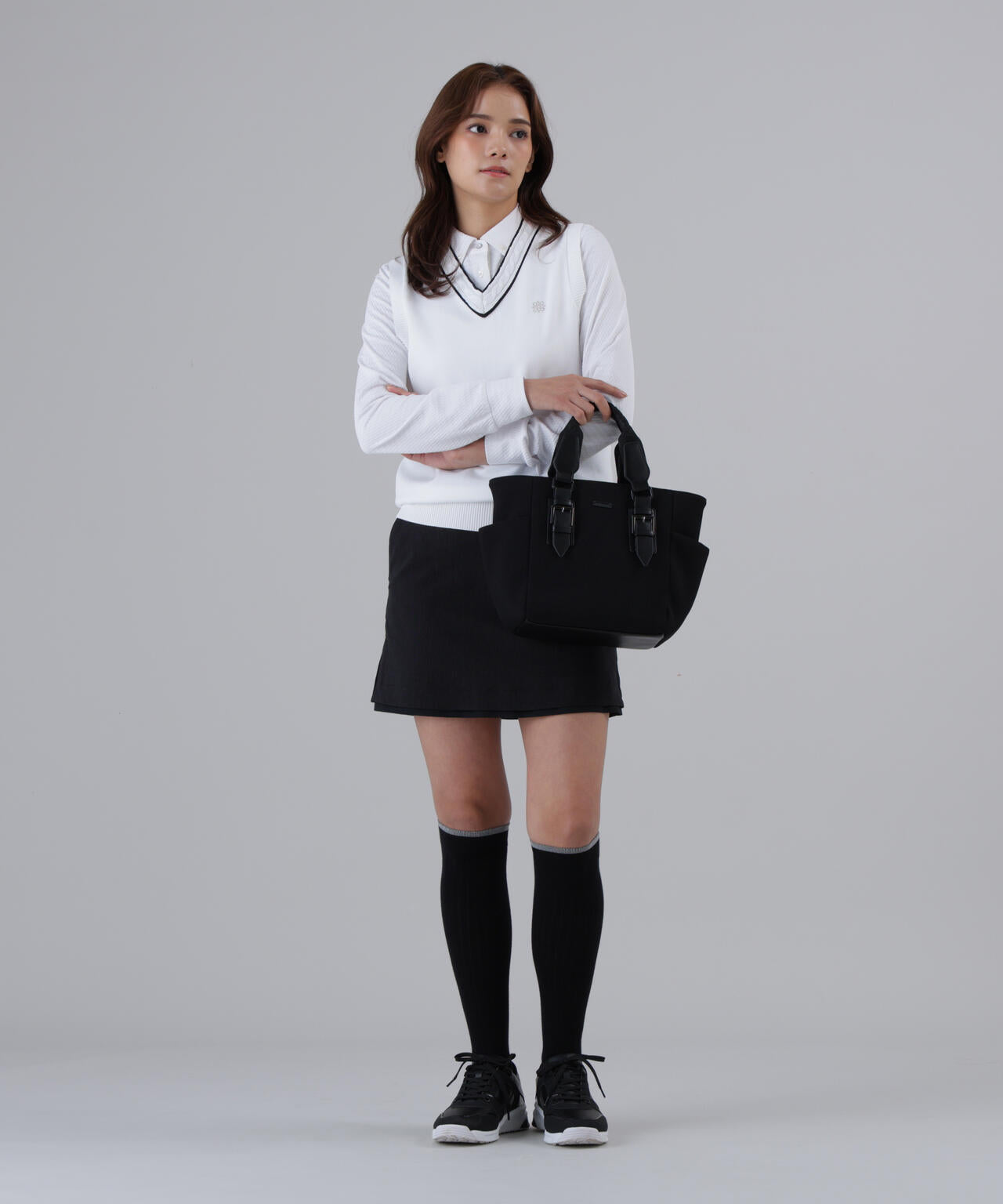 12G天竺Vネックニットベスト (WOMENS)