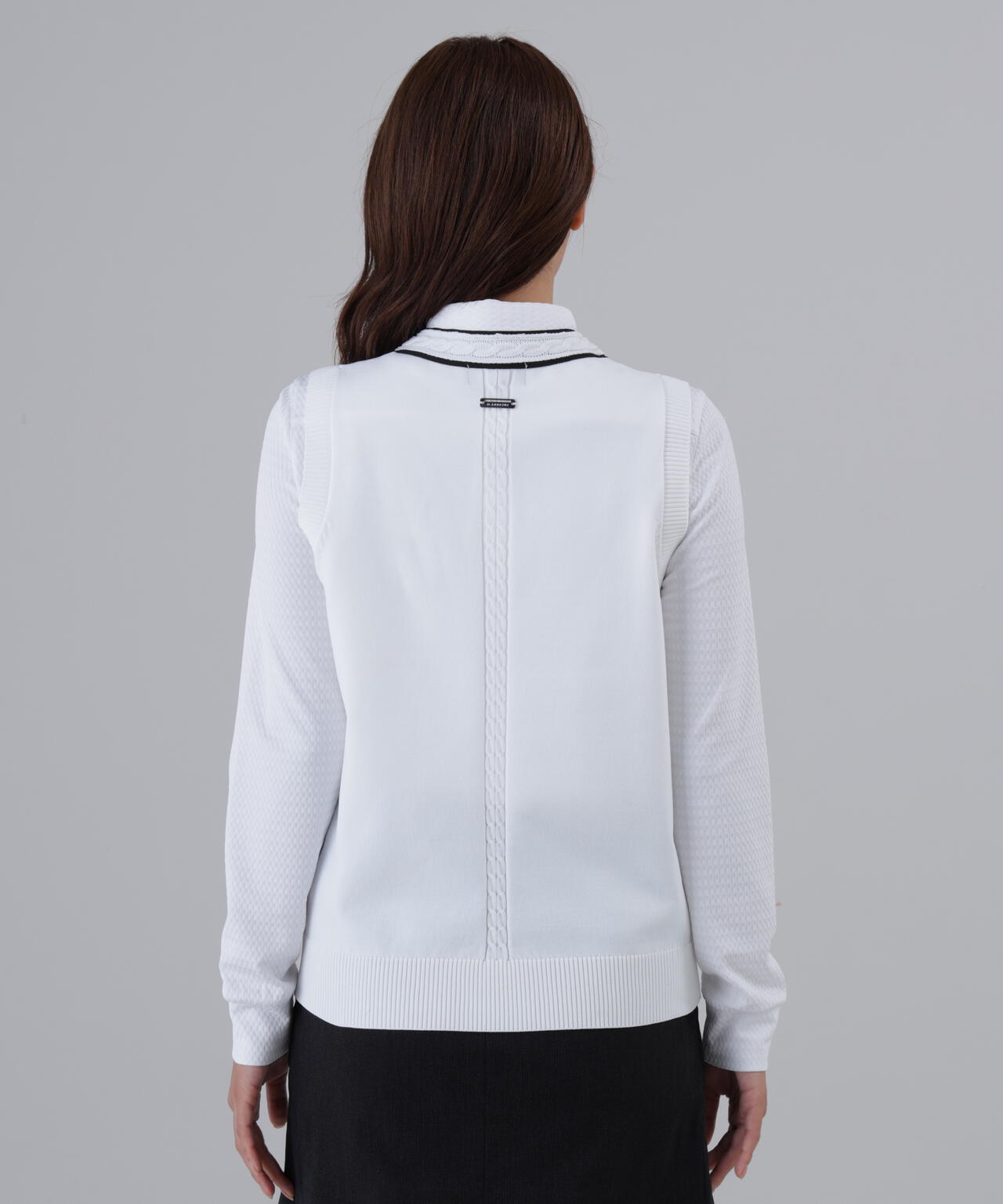 12G天竺Vネックニットベスト (WOMENS)