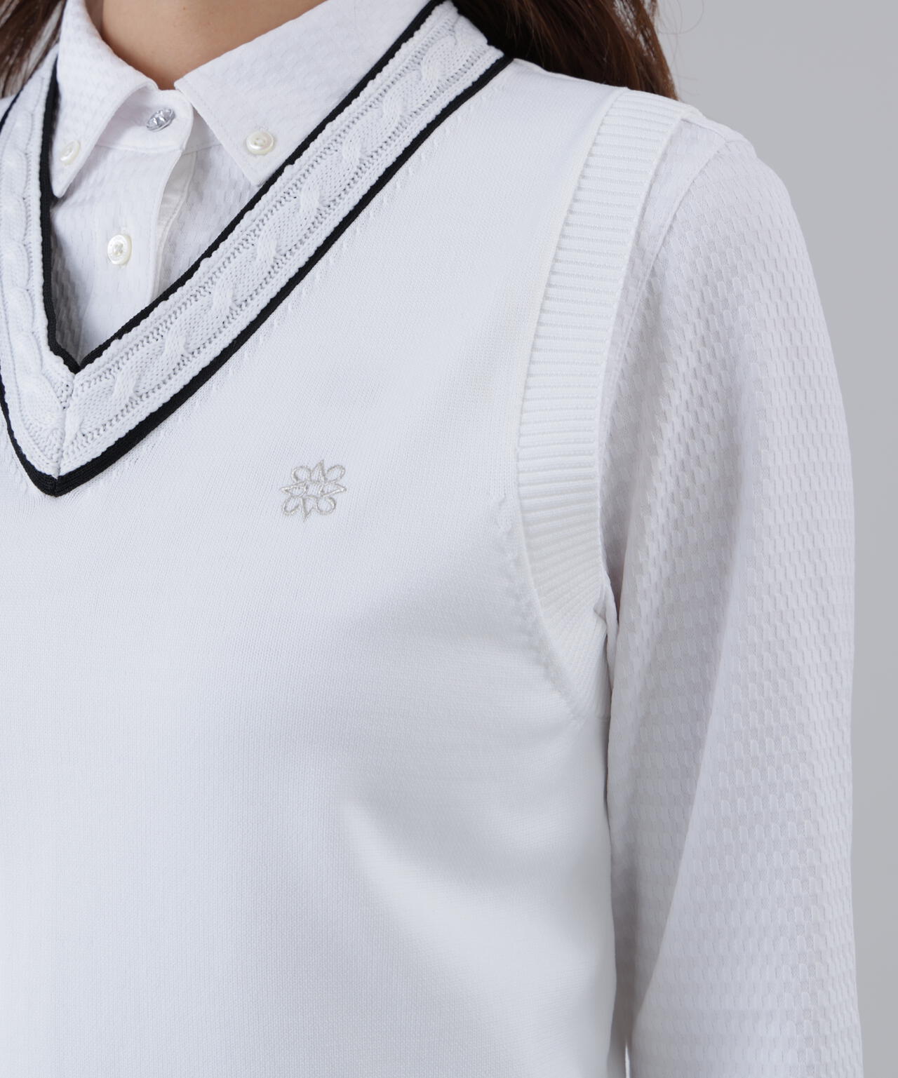 12G天竺Vネックニットベスト (WOMENS)