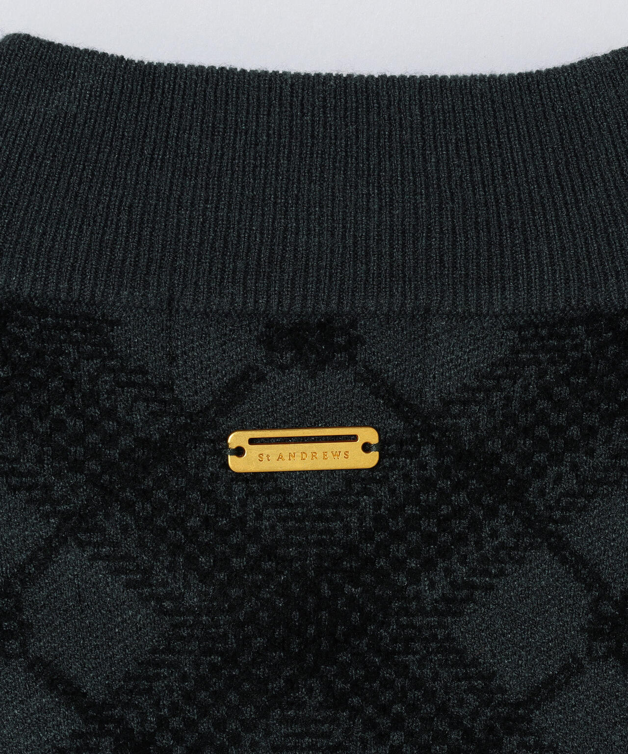 12Gケルトバイヤスチェックジャガードモックネックニットプルオーバー (WOMENS)