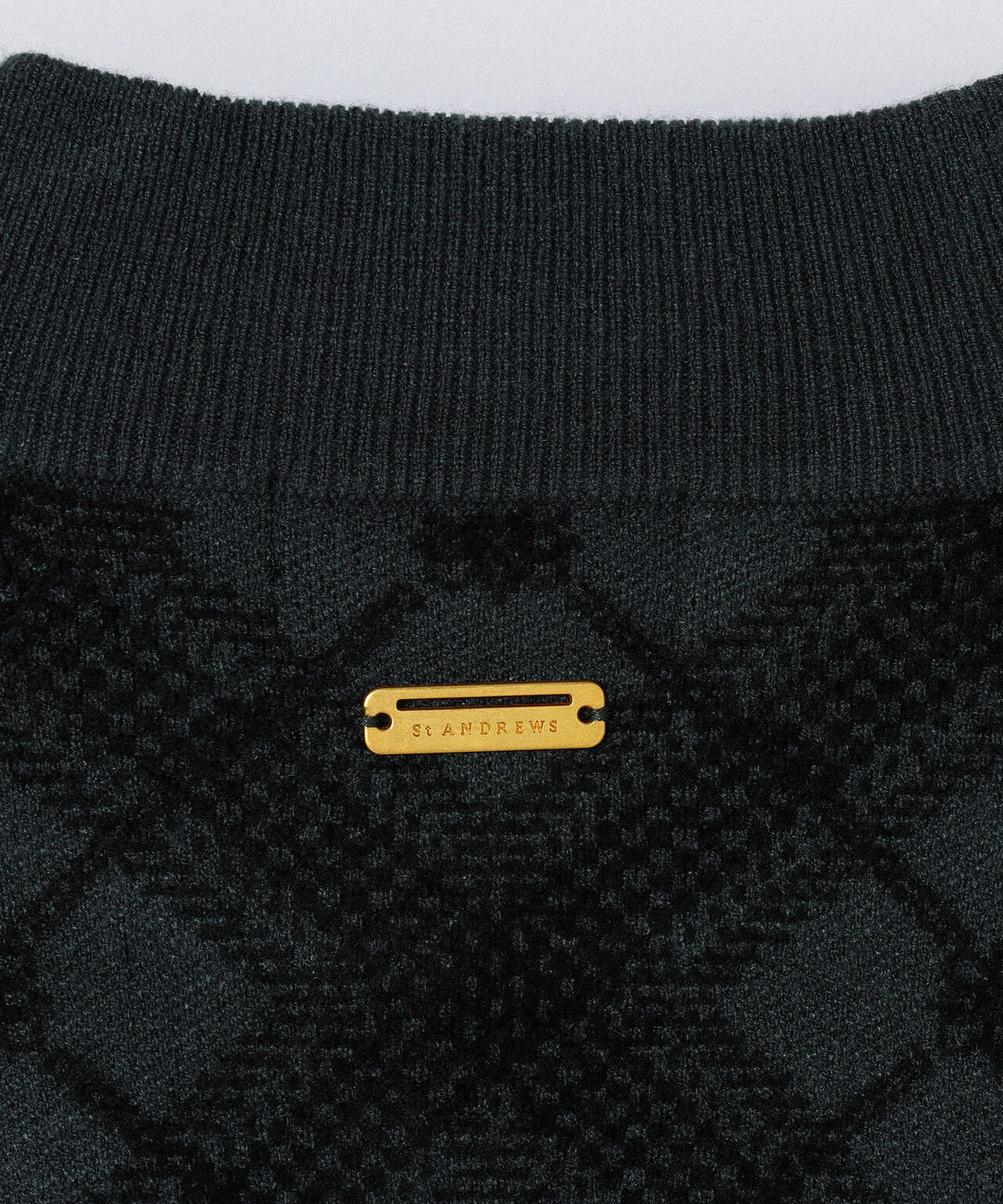 12Gケルトバイヤスチェックジャガードモックネックニットプルオーバー (WOMENS)