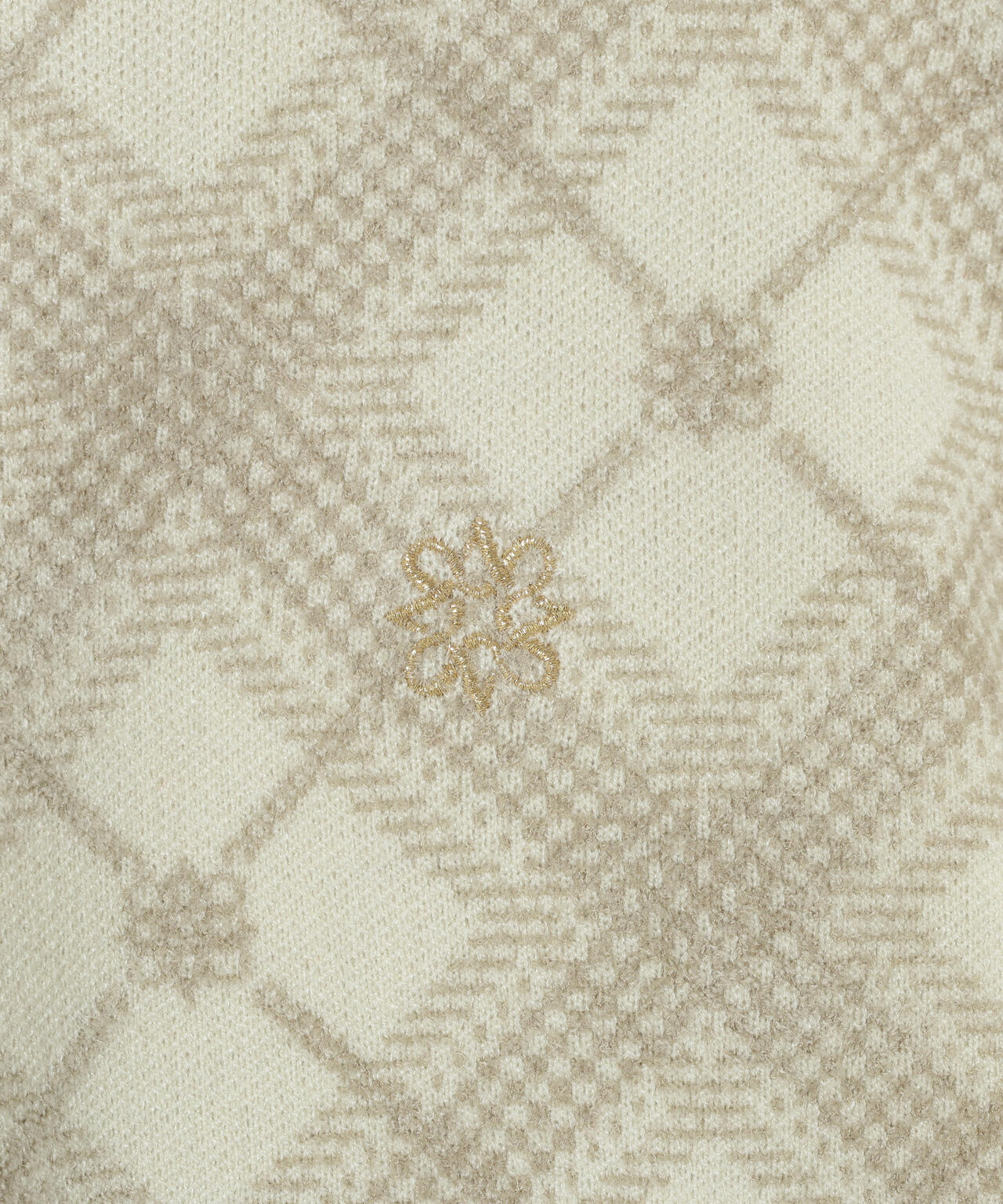 12Gケルトバイヤスチェックジャガードモックネックニットプルオーバー (WOMENS)